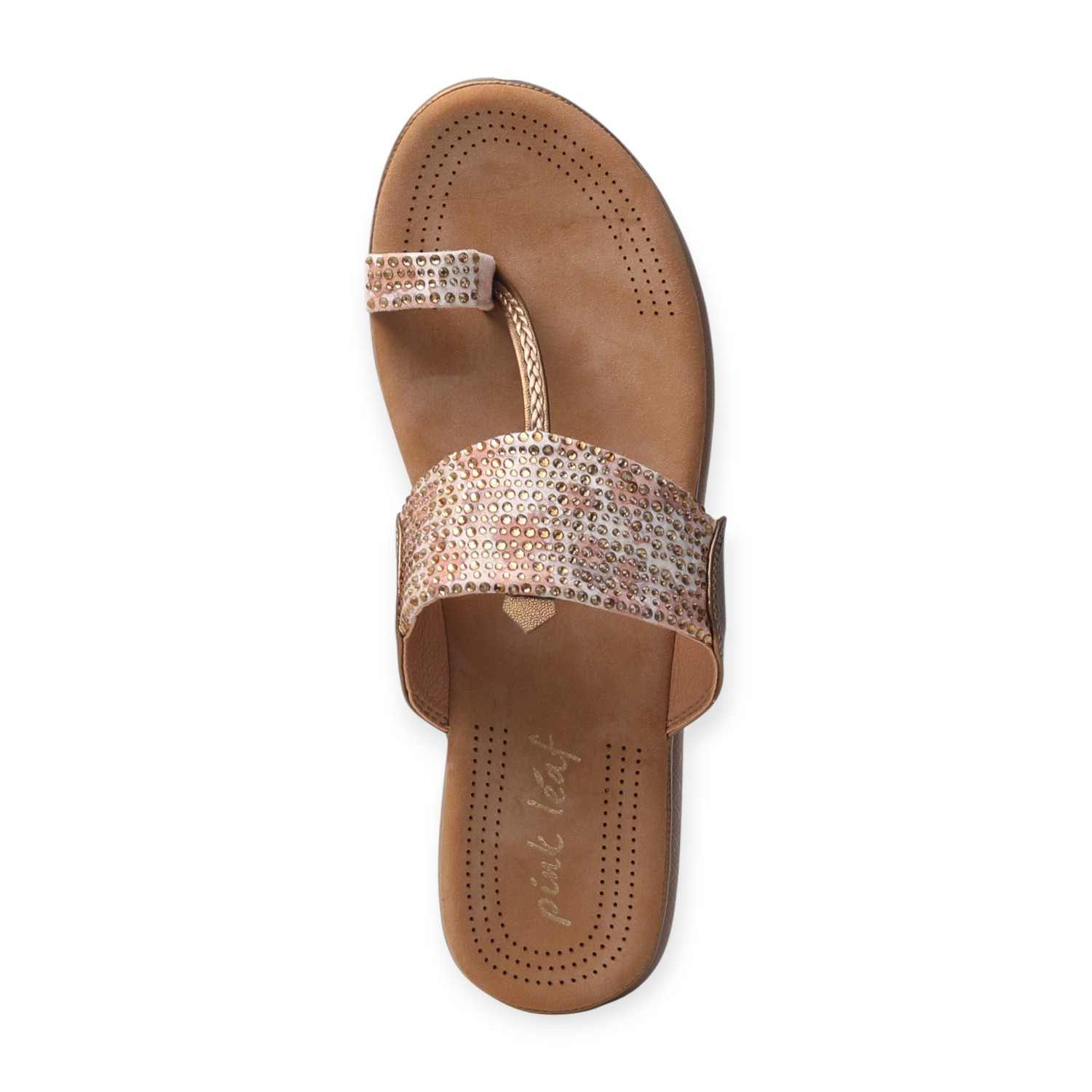 Pinkleaf Women’s Embellished Toe-Ring Sandals