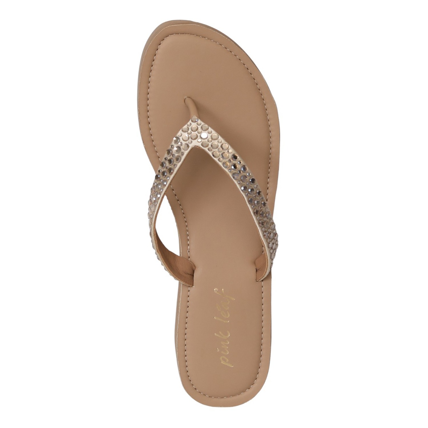 Women Gold Crystal Strap Wedges