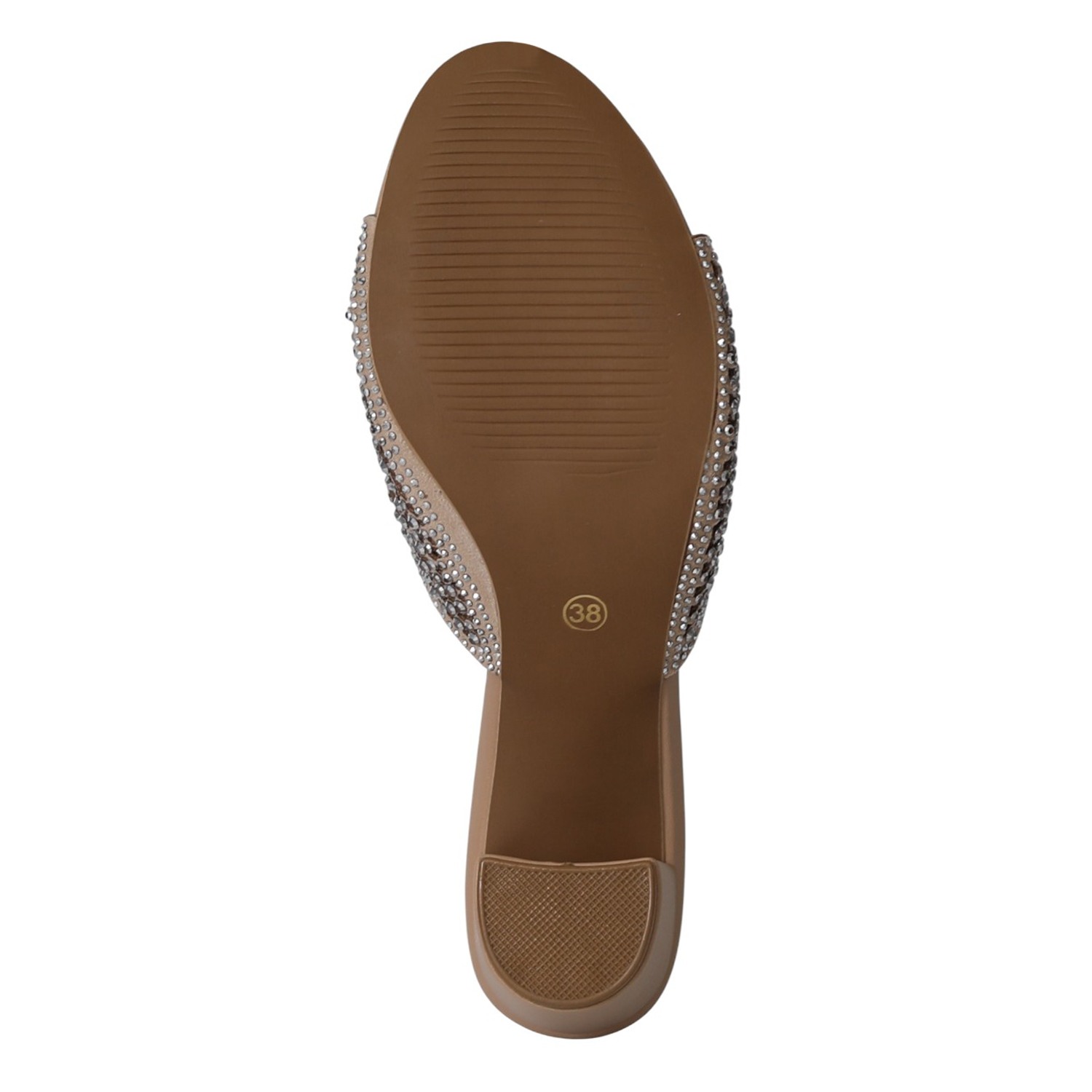 Women Soft Nude Crystal Heels