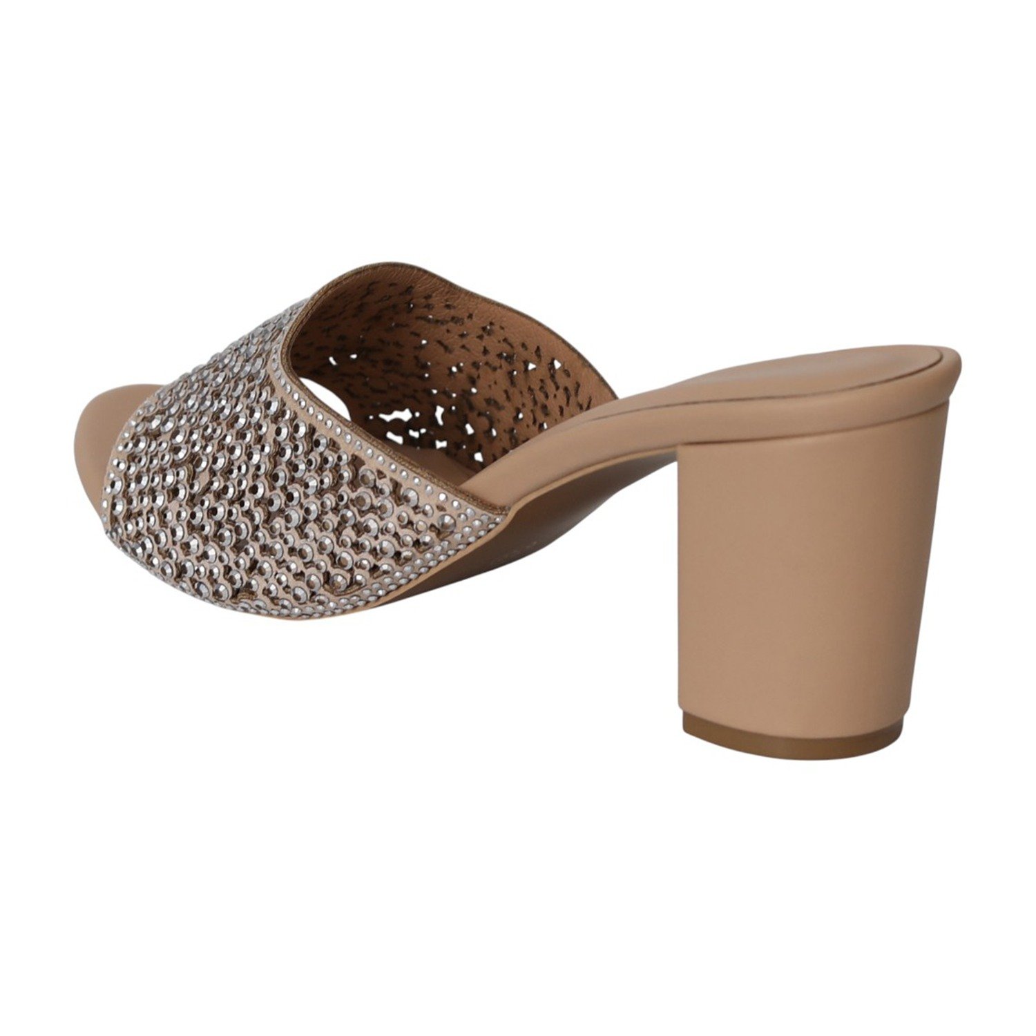 Women Soft Nude Crystal Heels