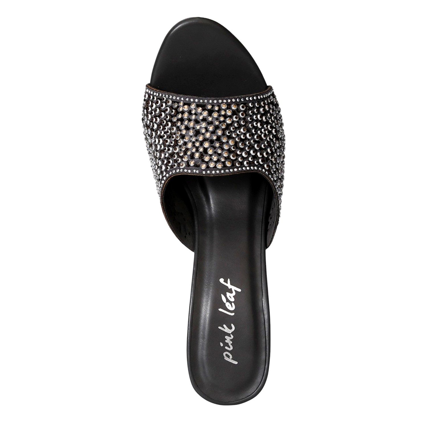 Women Stone Grey Crystal Heels