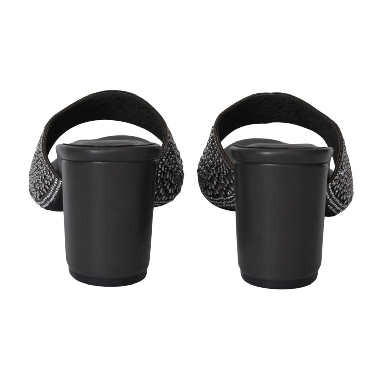 Women Stone Grey Crystal Heels