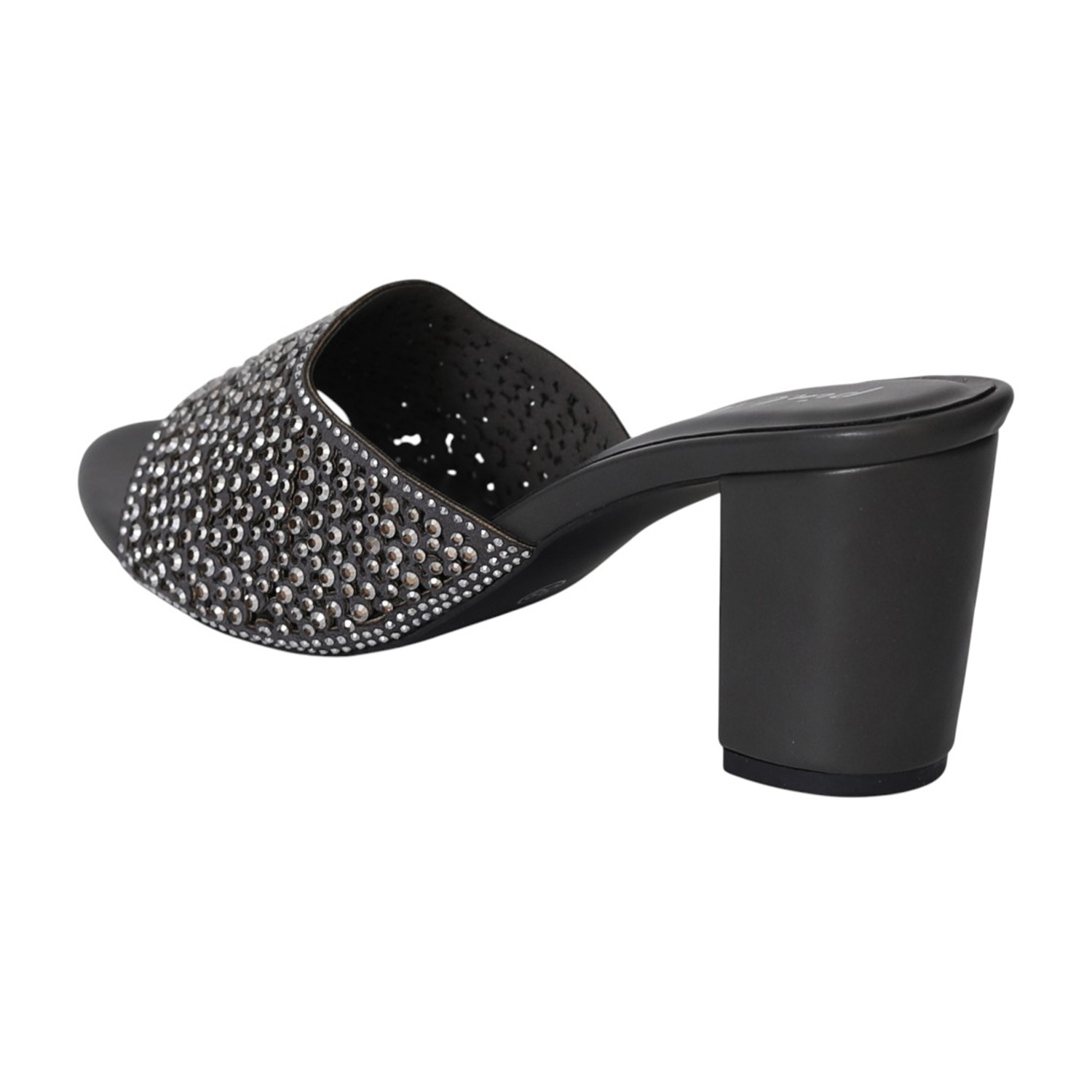 Women Stone Grey Crystal Heels