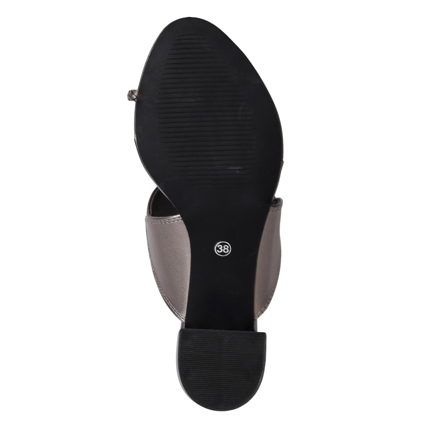 Women Gunmetal Woven Detail Heels