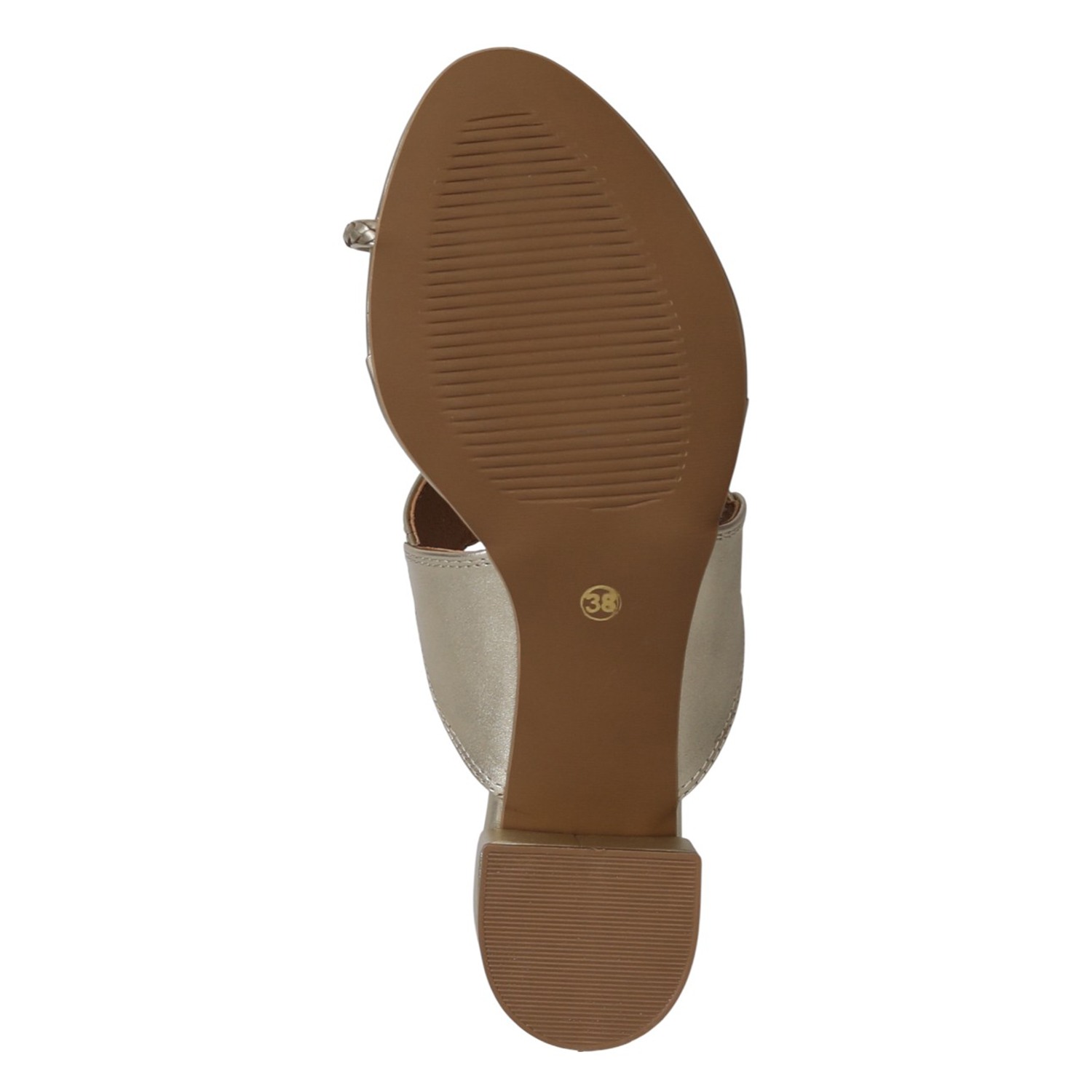 Women Light Gold Woven Detail Heels