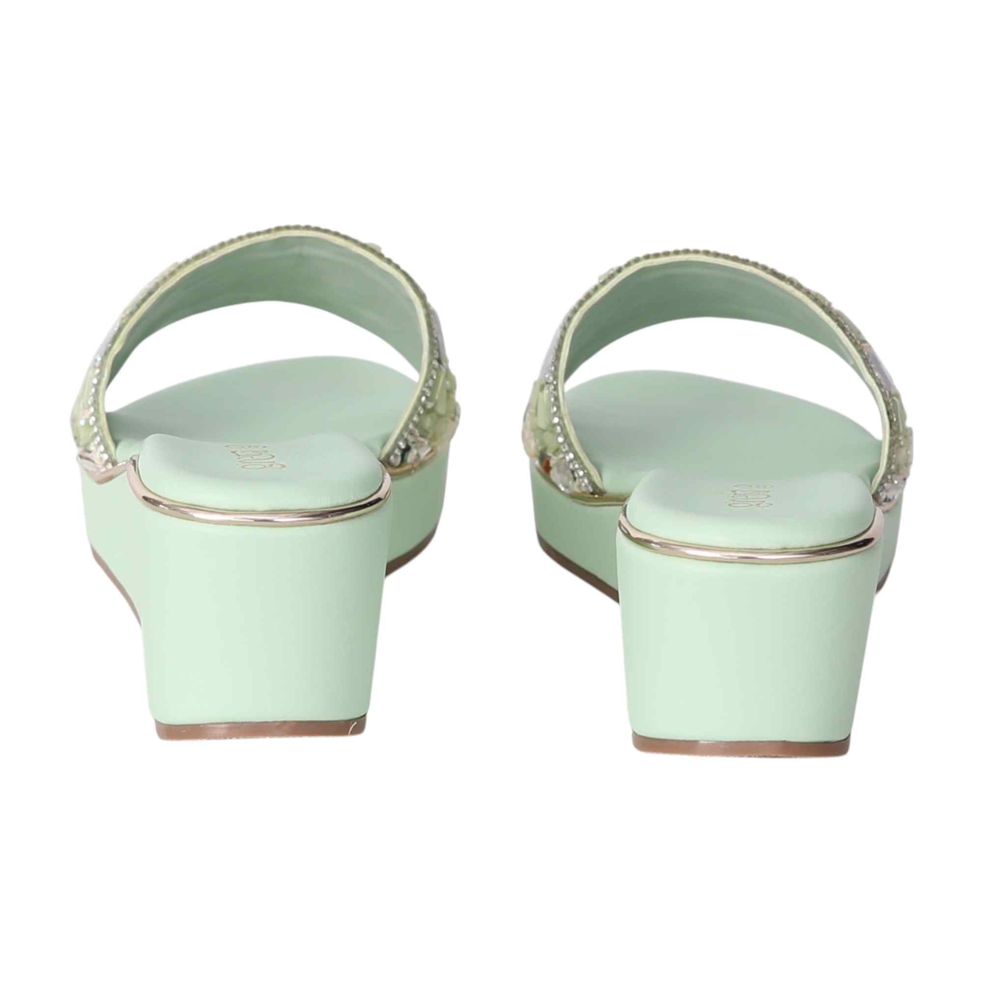 Green Coloured Vibrant Touch Wedge Heels