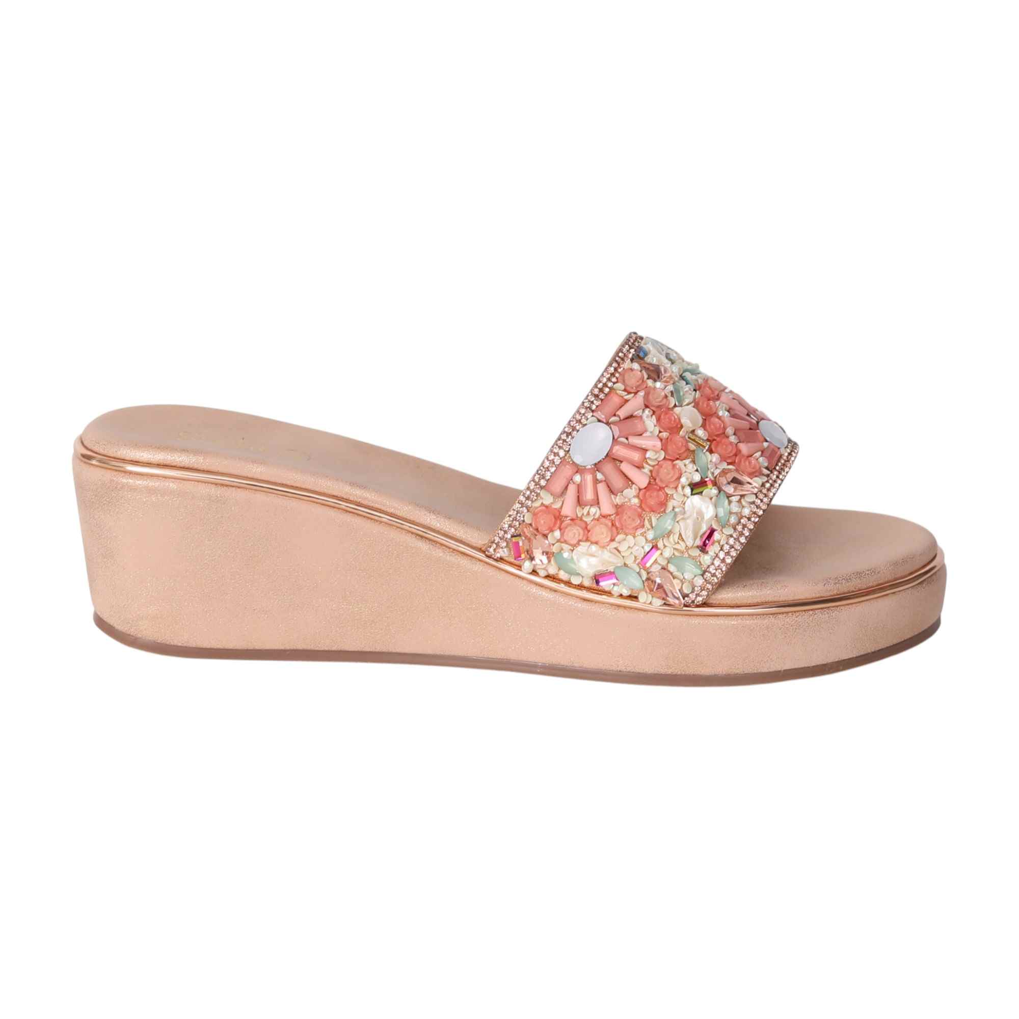 Rose Gold Coloured Vibrant Touch Wedge Heels