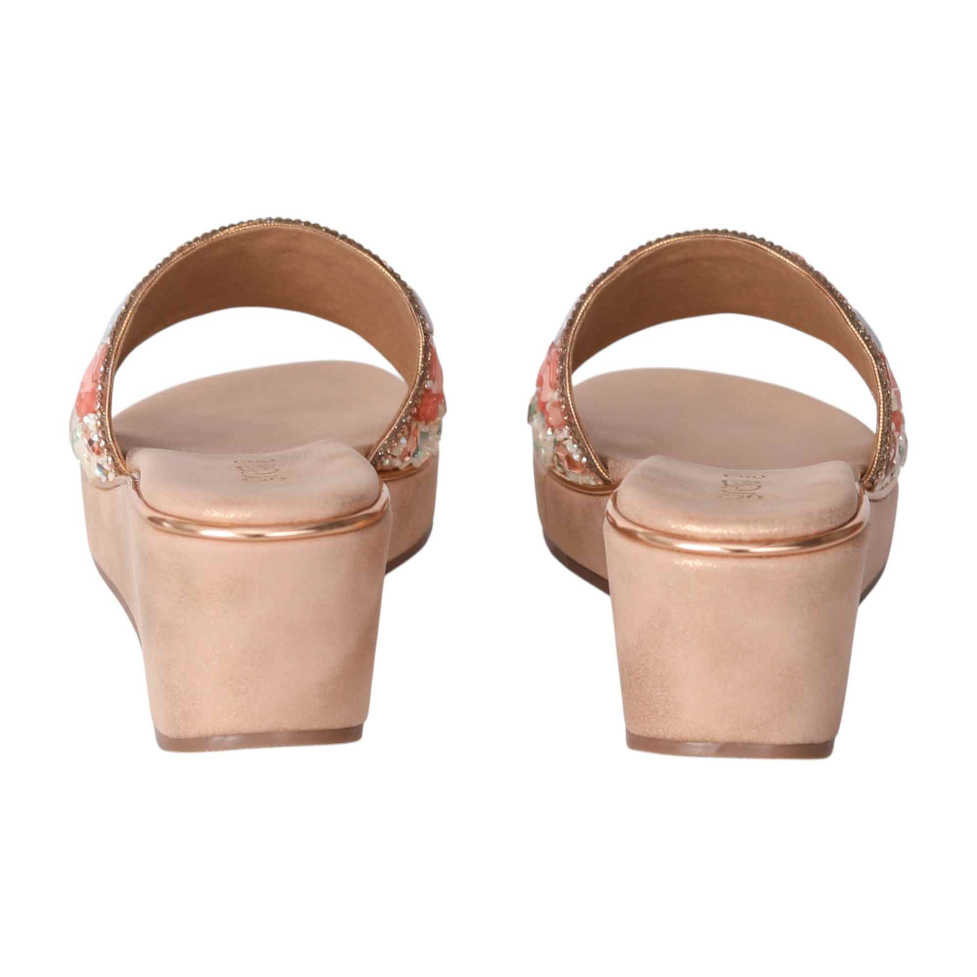 Rose Gold Coloured Vibrant Touch Wedge Heels