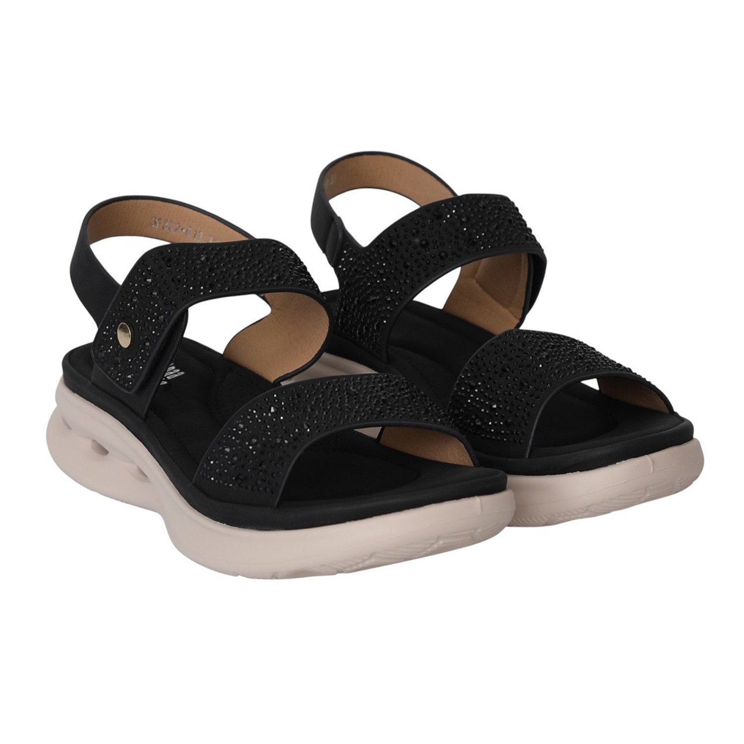 Women Black CloudLift Sparkle Sandals