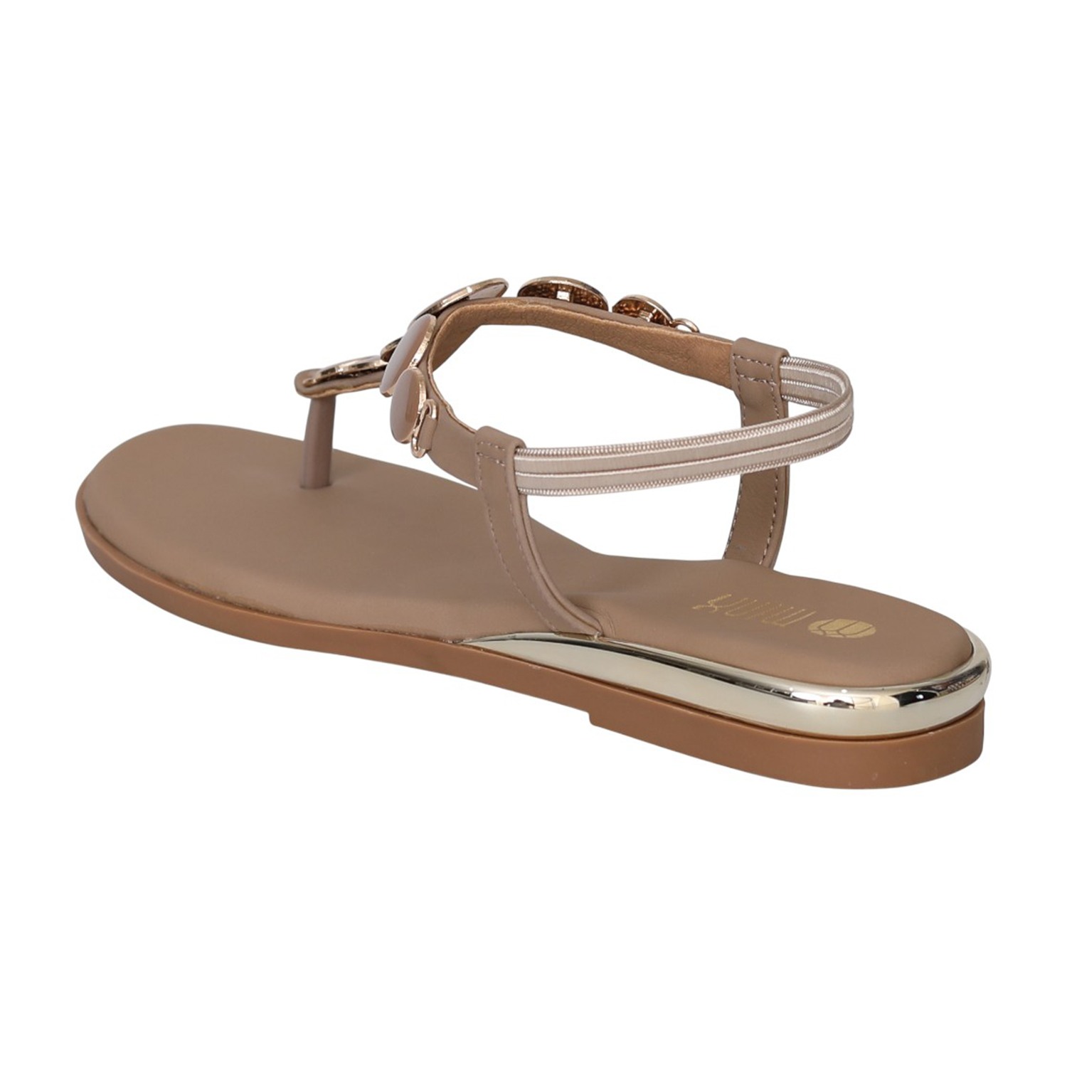 Women Beige JewelLink Flat Sandals