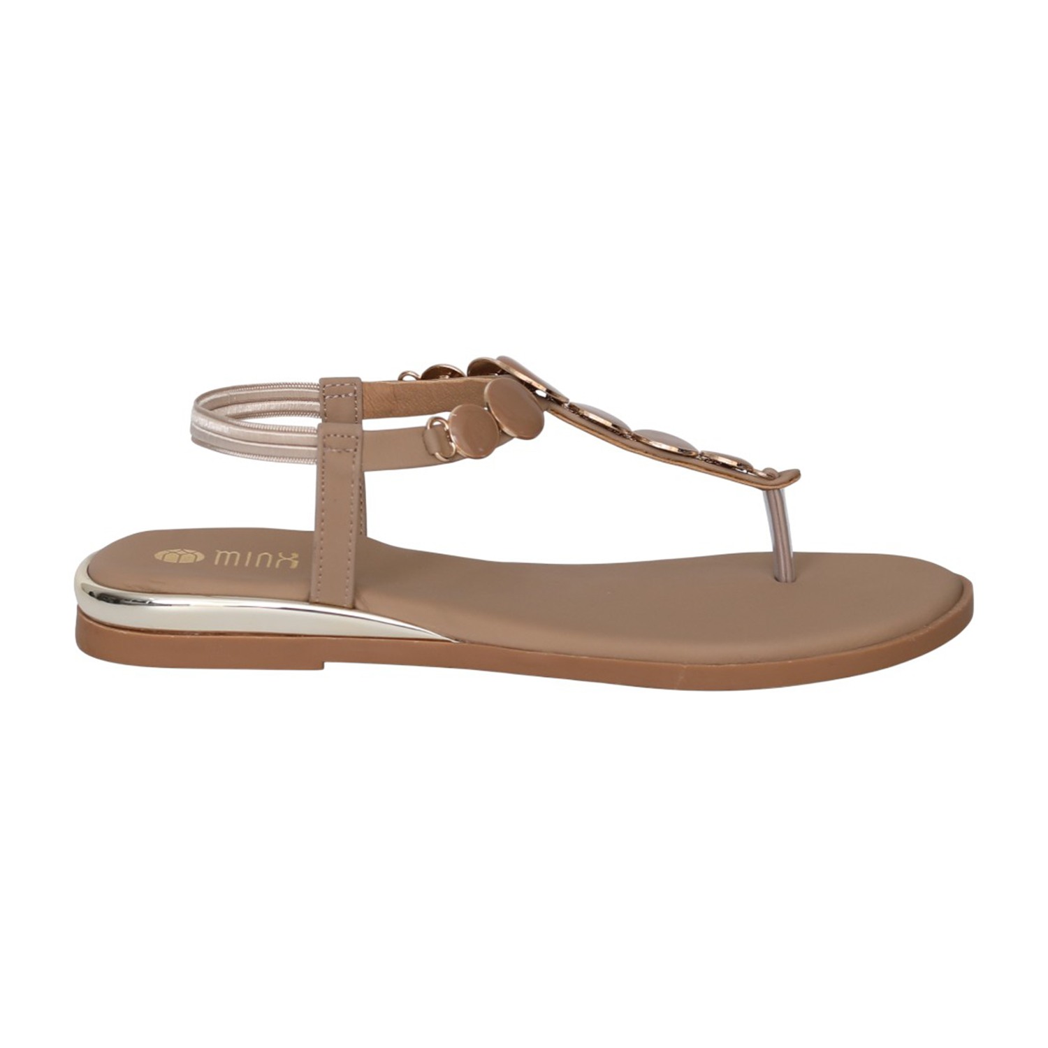 Women Beige JewelLink Flat Sandals