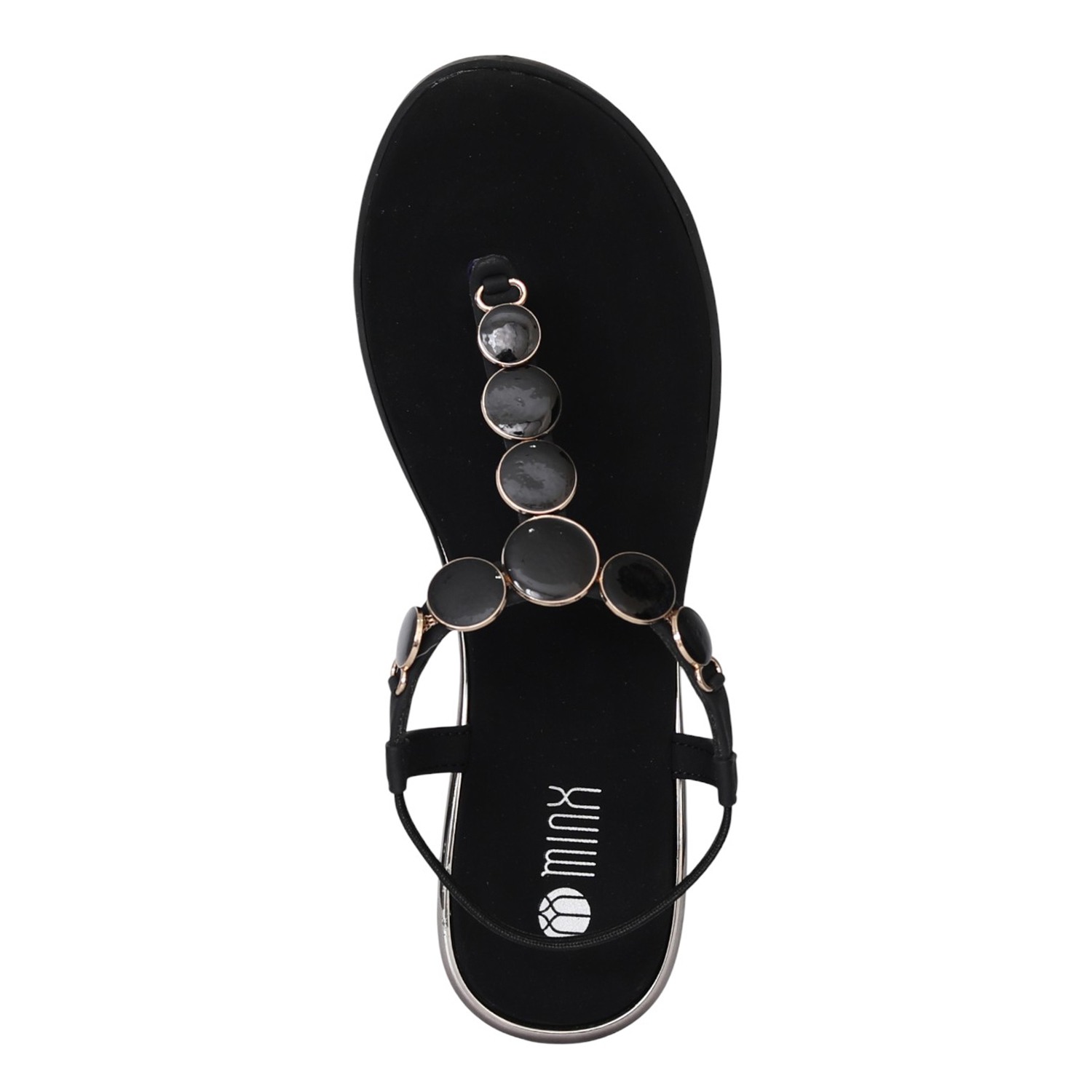 Women Black JewelLink Flat Sandals