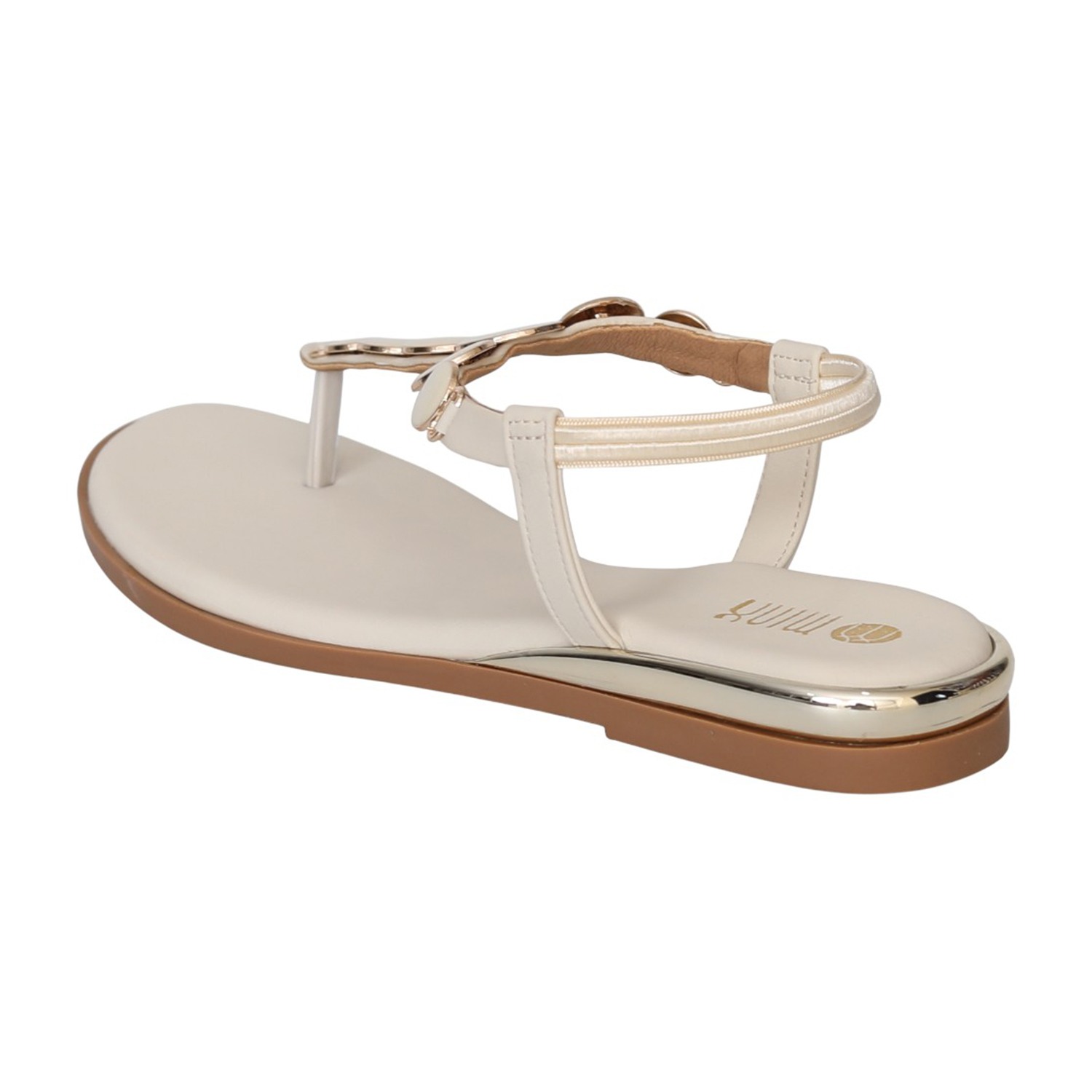 Women Cream JewelLink Flat Sandals