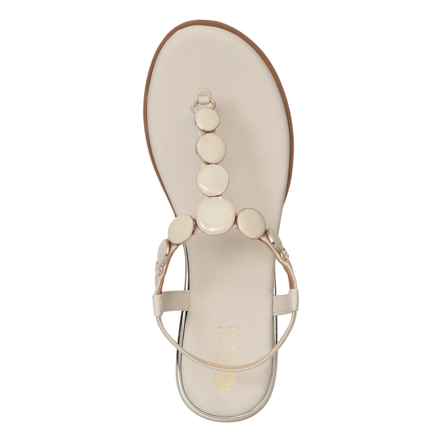 Women Cream JewelLink Flat Sandals