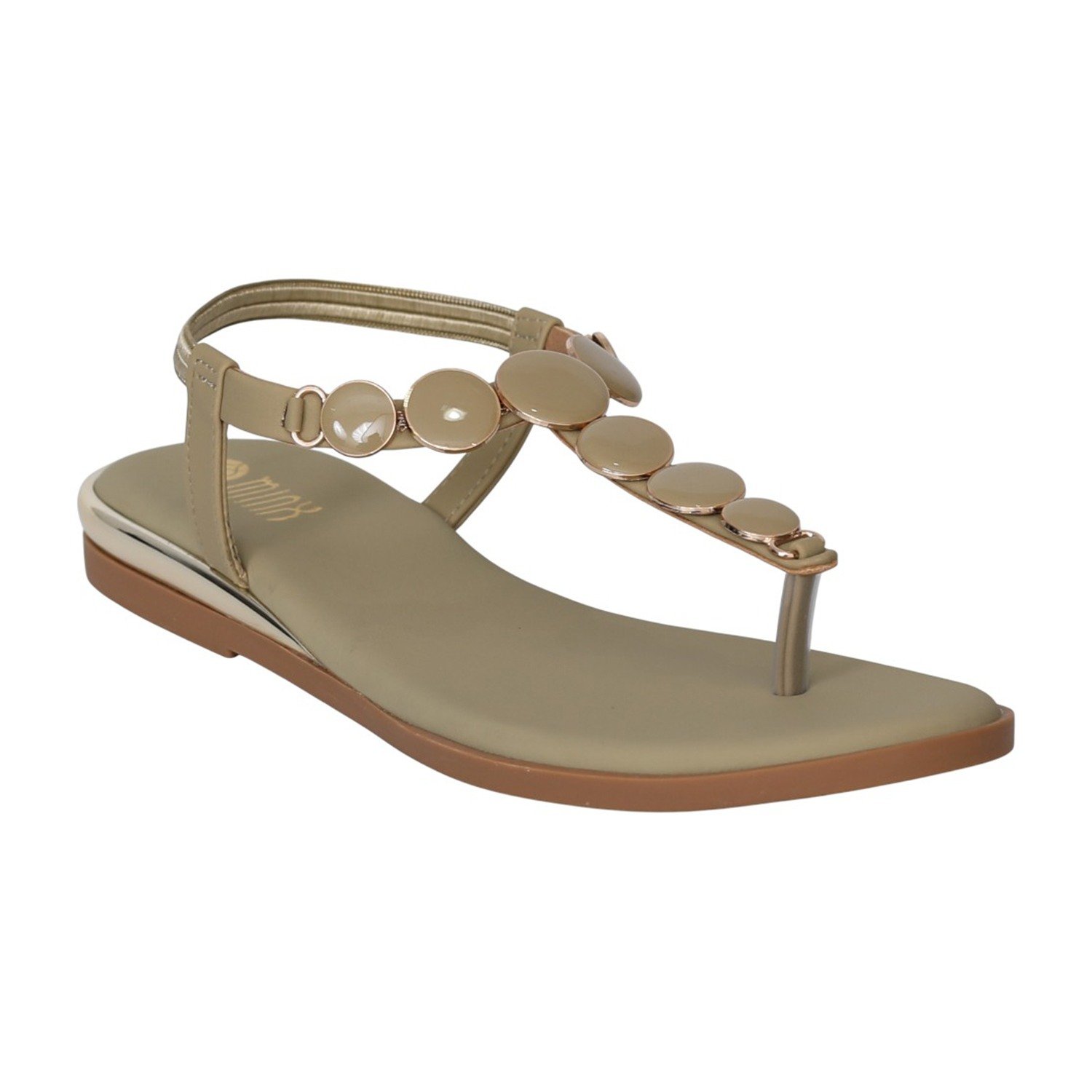 Women Green JewelLink Flat Sandals
