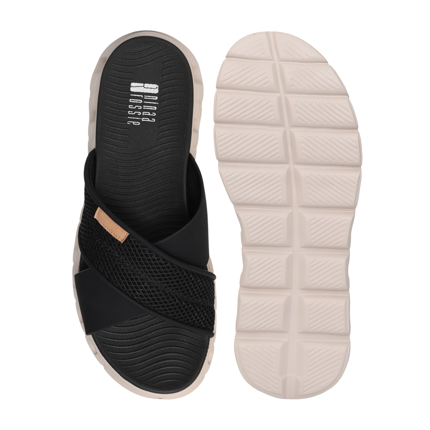 Women Onyx Cross Slides