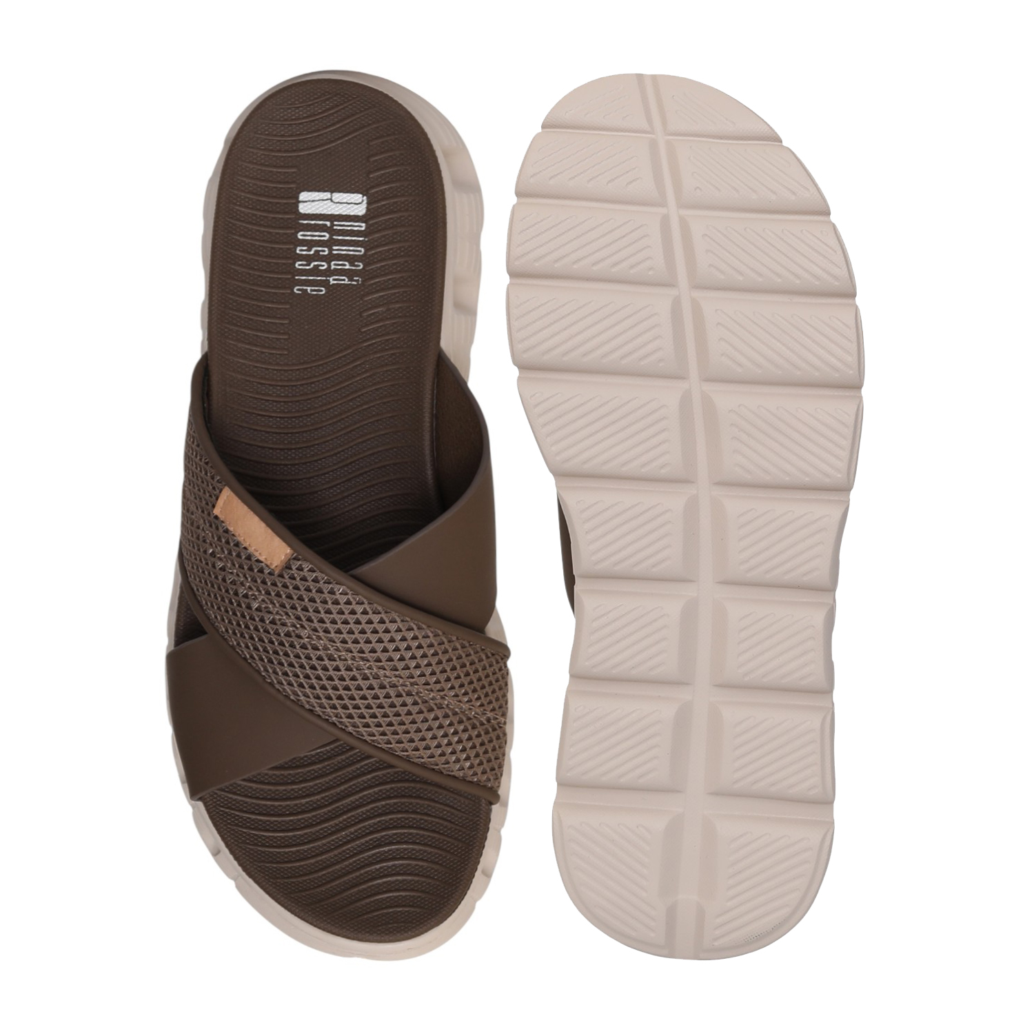 Women Cocoa Cross Slides
