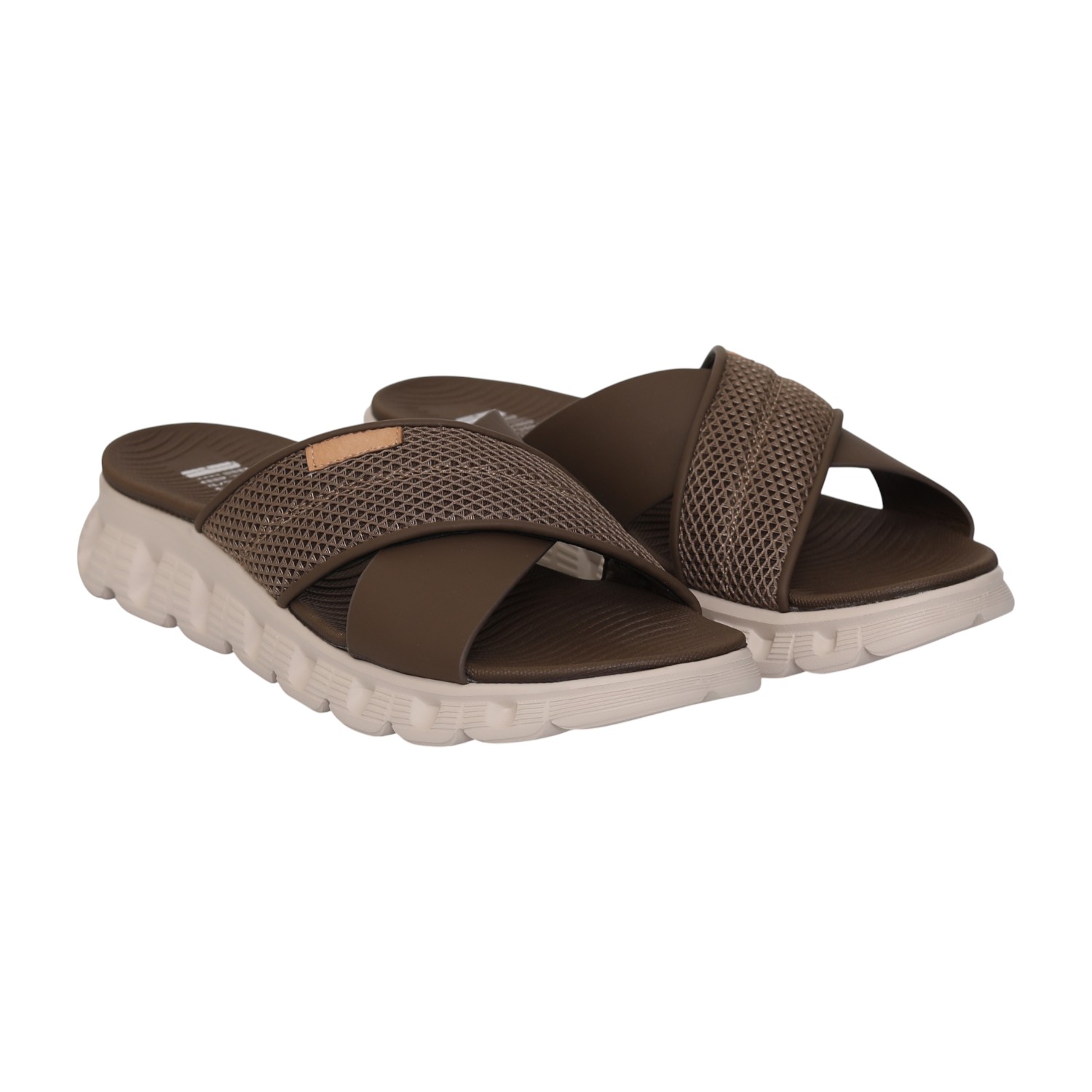 Women Cocoa Cross Slides