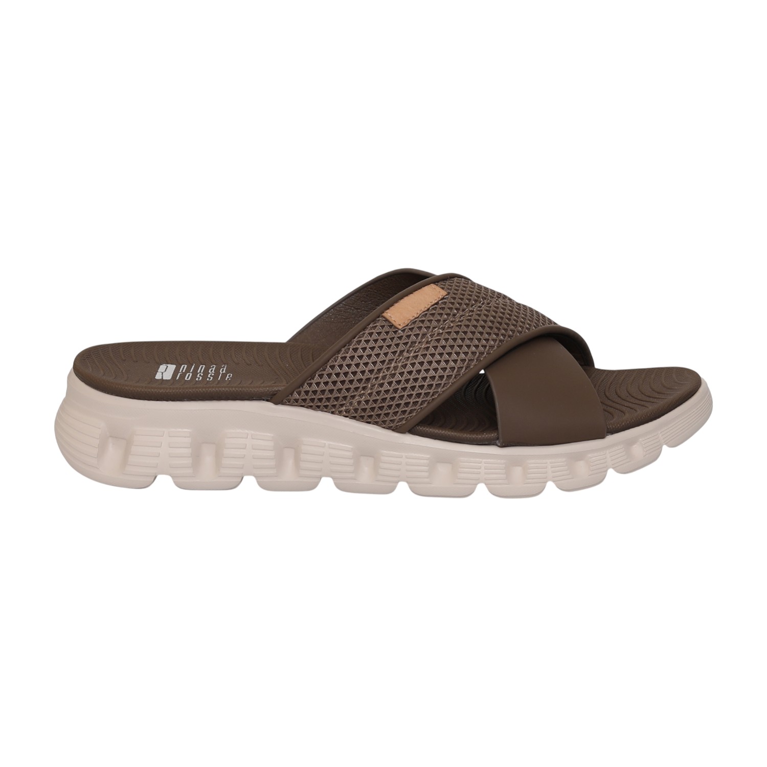 Women Cocoa Cross Slides