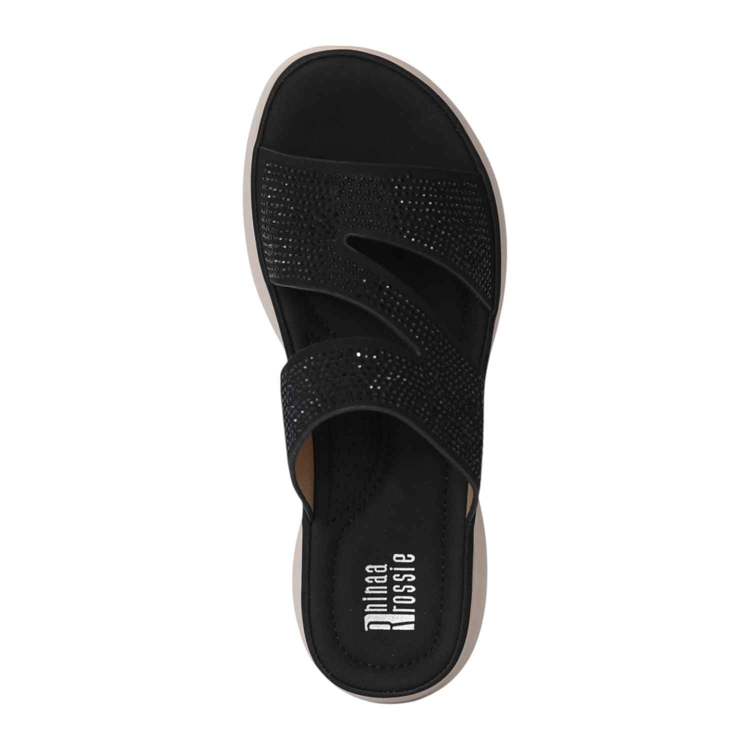 Women Black SoftStep Sparkle Slides