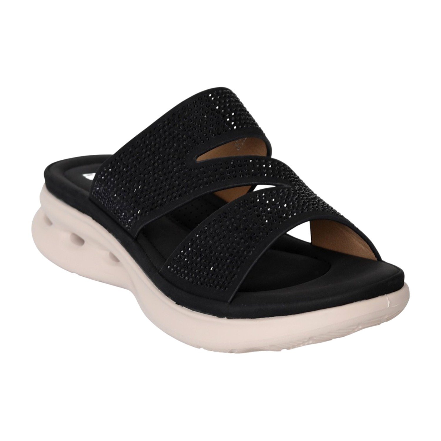 Women Black SoftStep Sparkle Slides