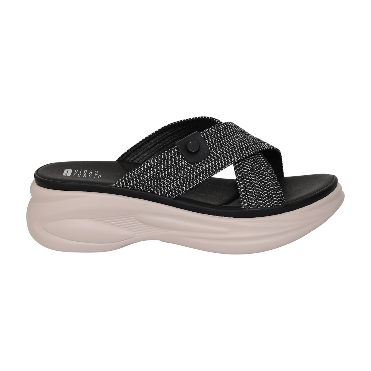 Women Soft Soot Cross Slide Sandals