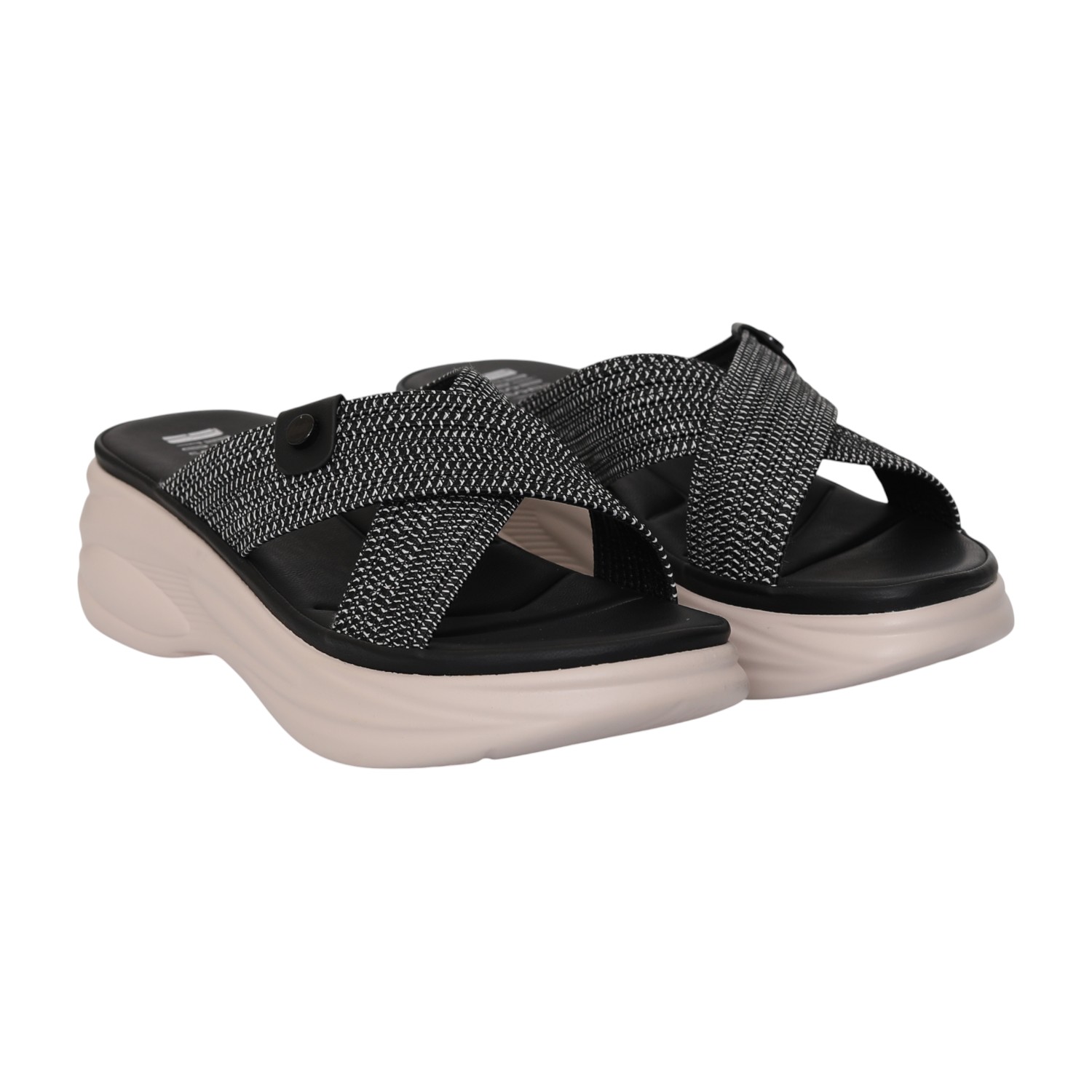 Women Soft Soot Cross Slide Sandals
