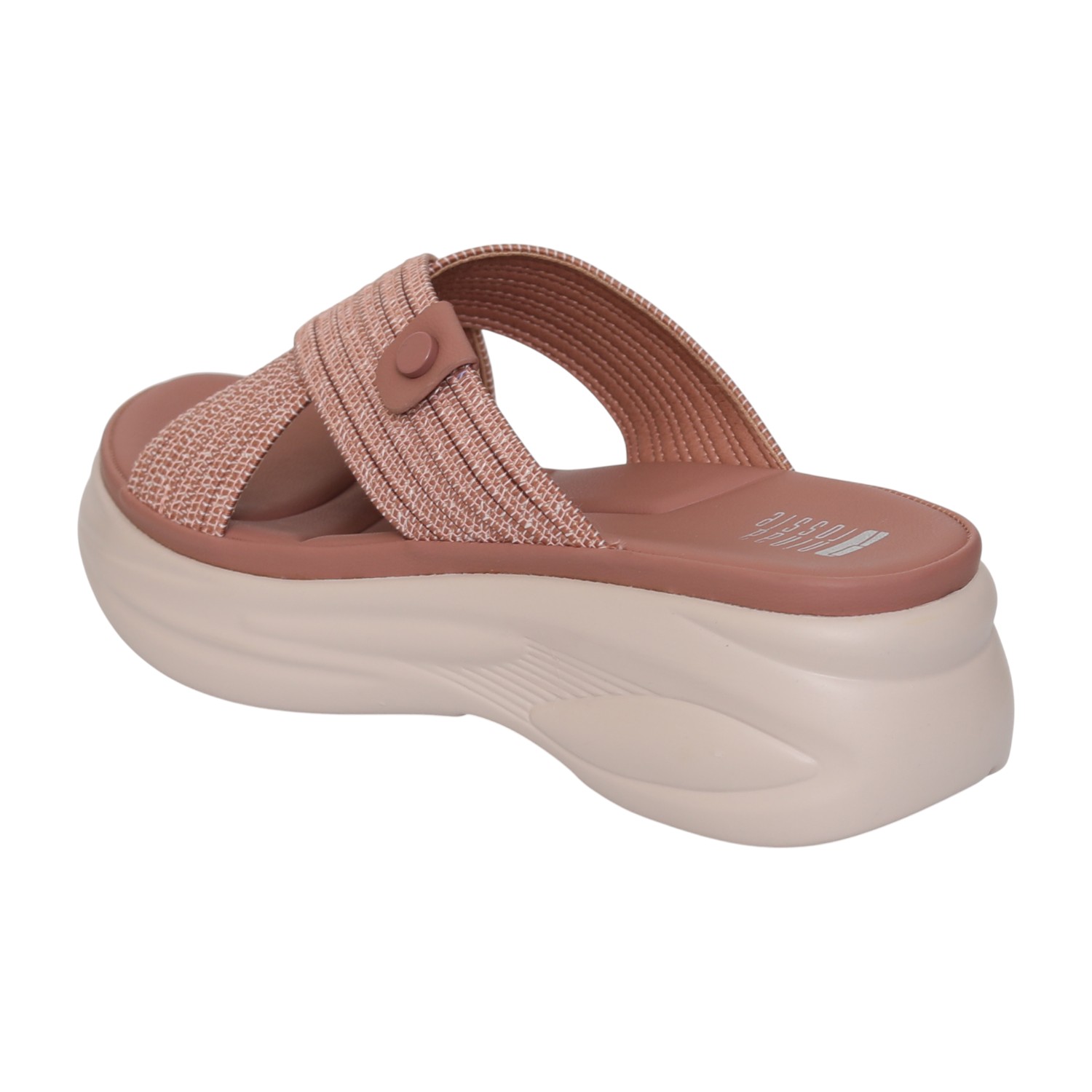 Women Soft Blush Cross Slide Sandals