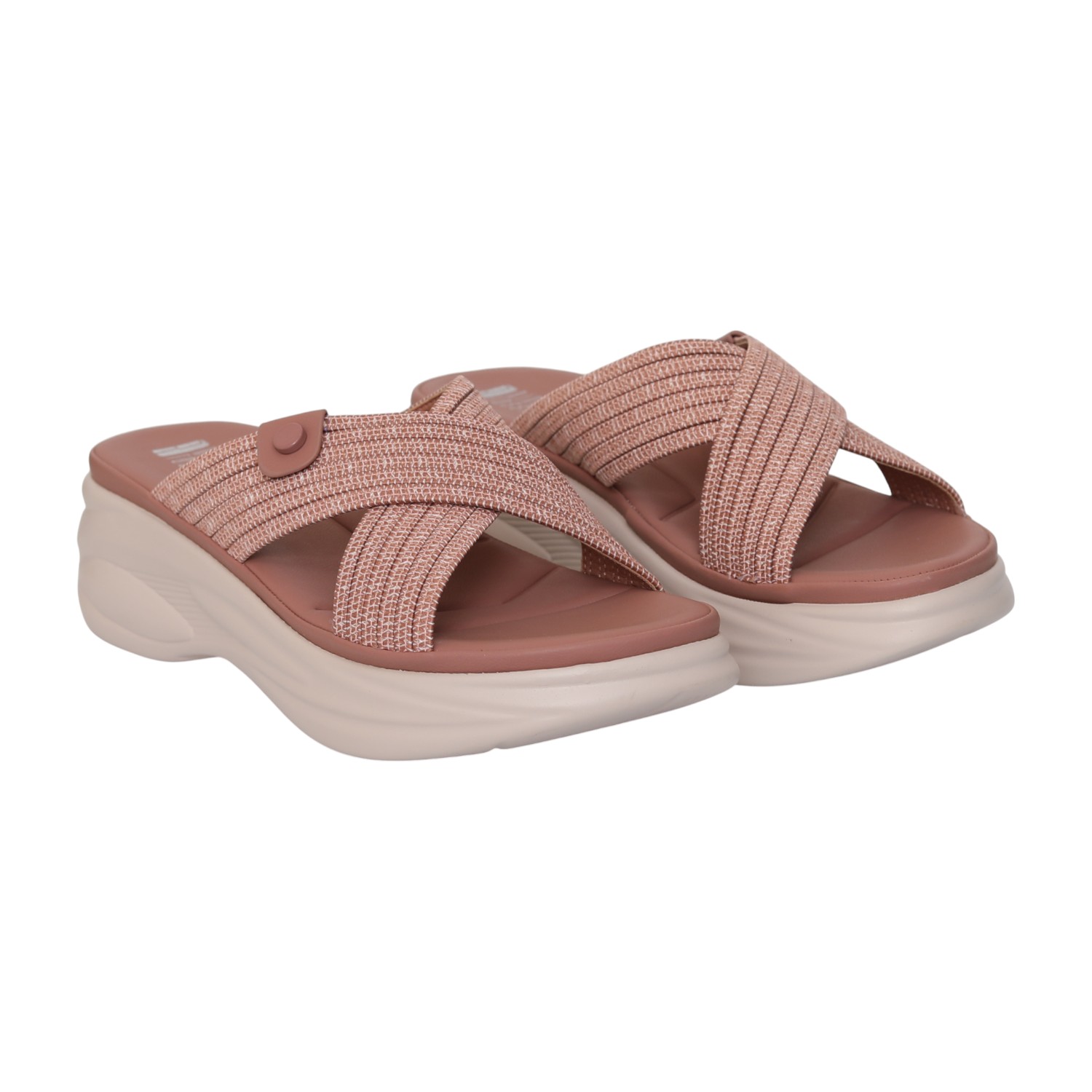 Women Soft Blush Cross Slide Sandals