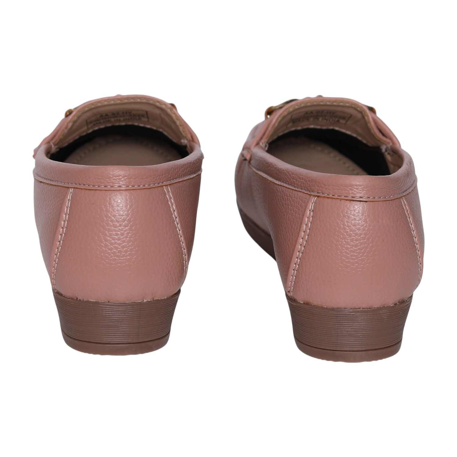 Greta Women’s Casual Chain-Detail Comfort Peach Loafers