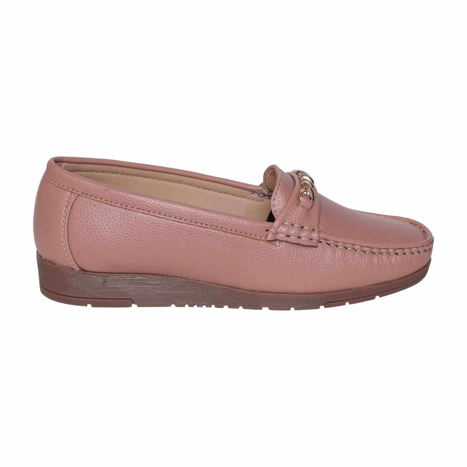 Greta Women’s Casual Chain-Detail Comfort Peach Loafers
