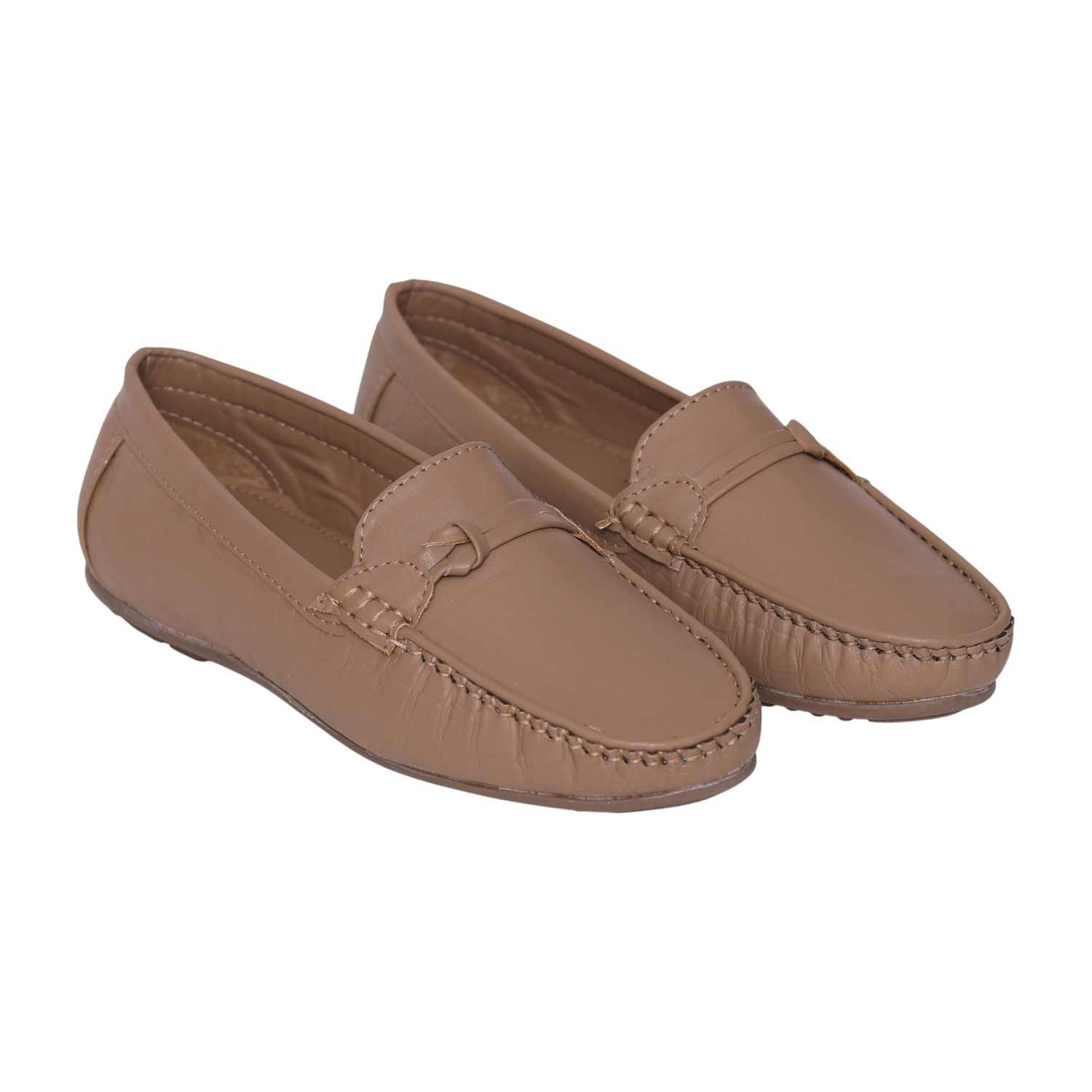 Greta Women’s Textured Brown Sole Slip-On Loafers