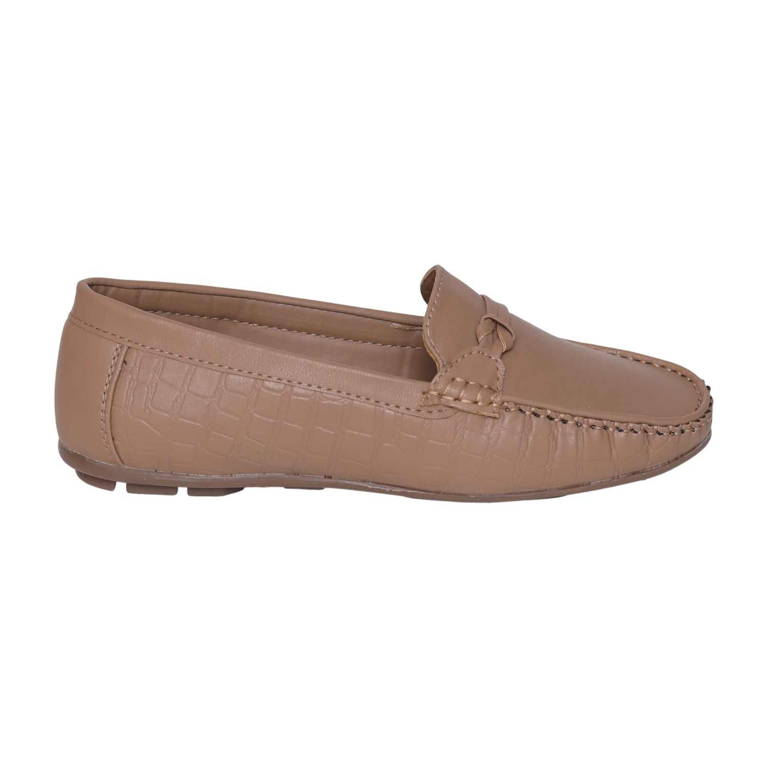 Greta Women’s Textured Brown Sole Slip-On Loafers