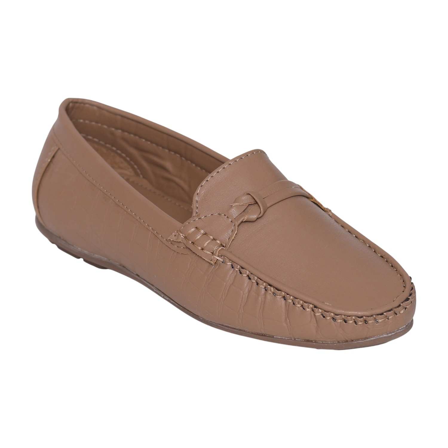 Greta Women’s Textured Brown Sole Slip-On Loafers