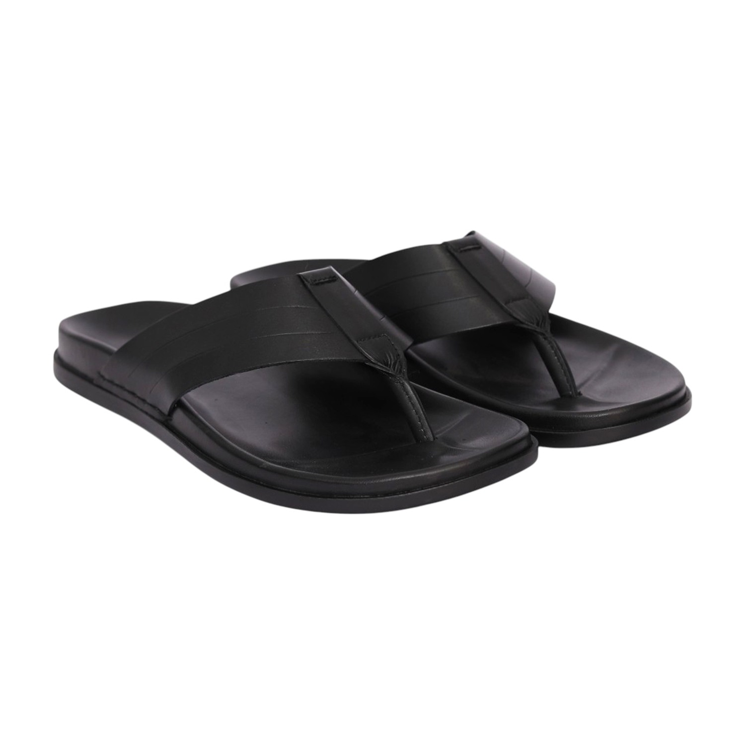 Men Black Minimal Strap Sandal