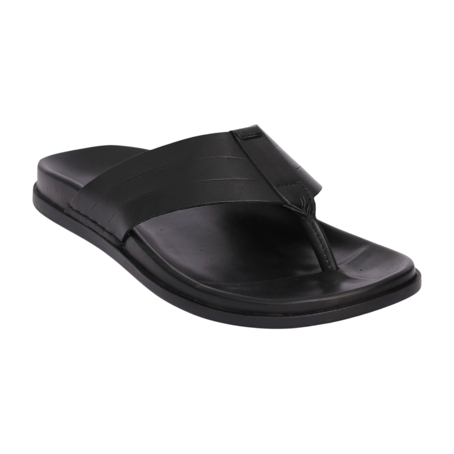 Men Black Minimal Strap Sandal