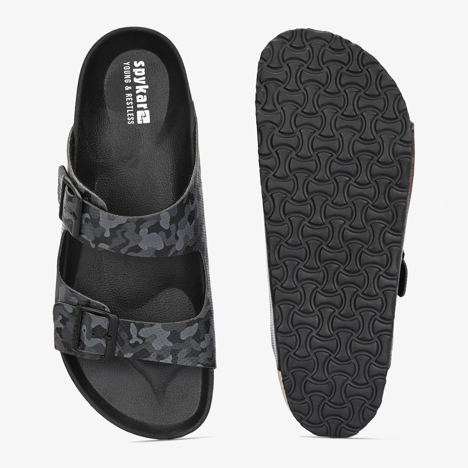 Spykar Remy 2.0 Black Camo Sandals