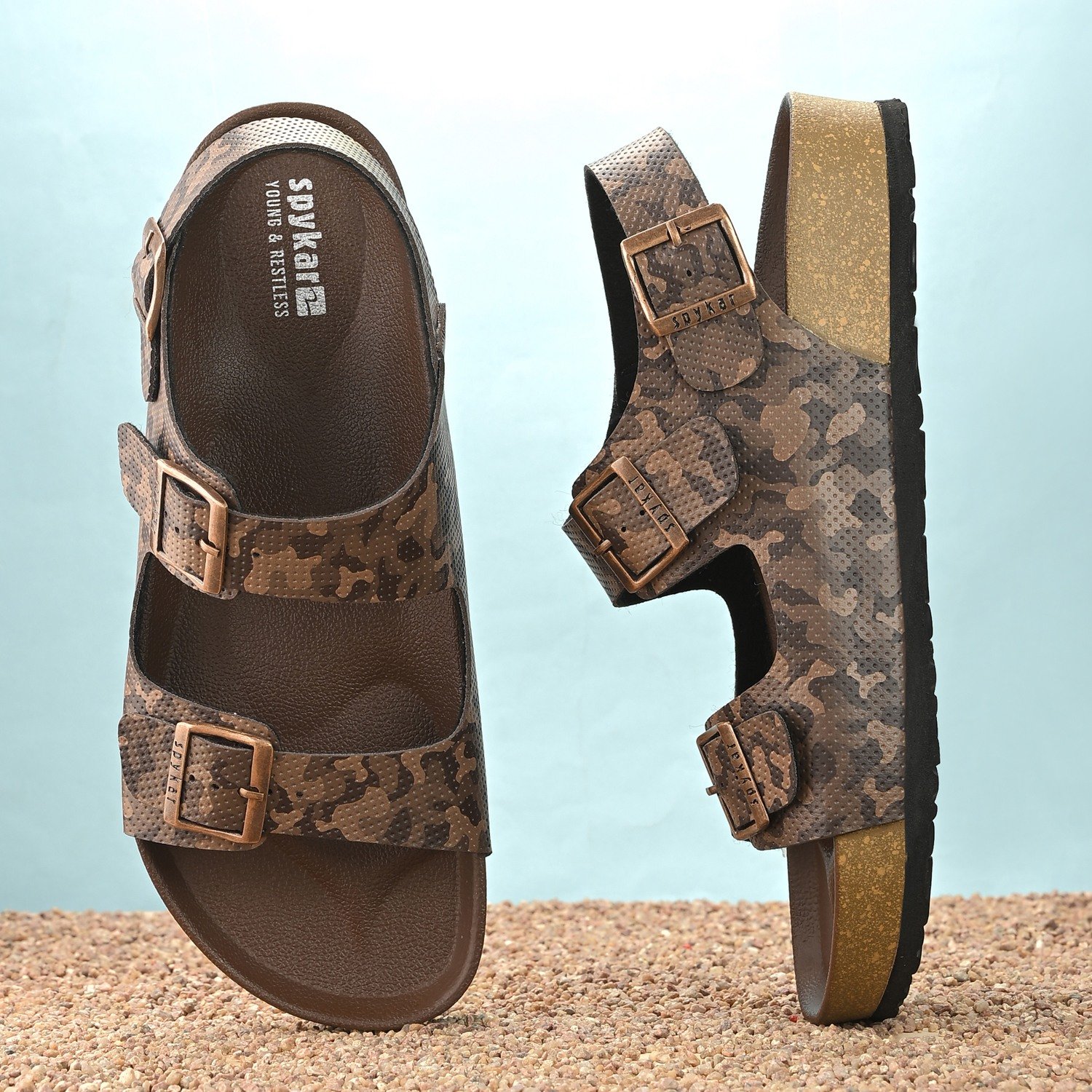 Spykar Remy 2.0 Brown Camo Sandals