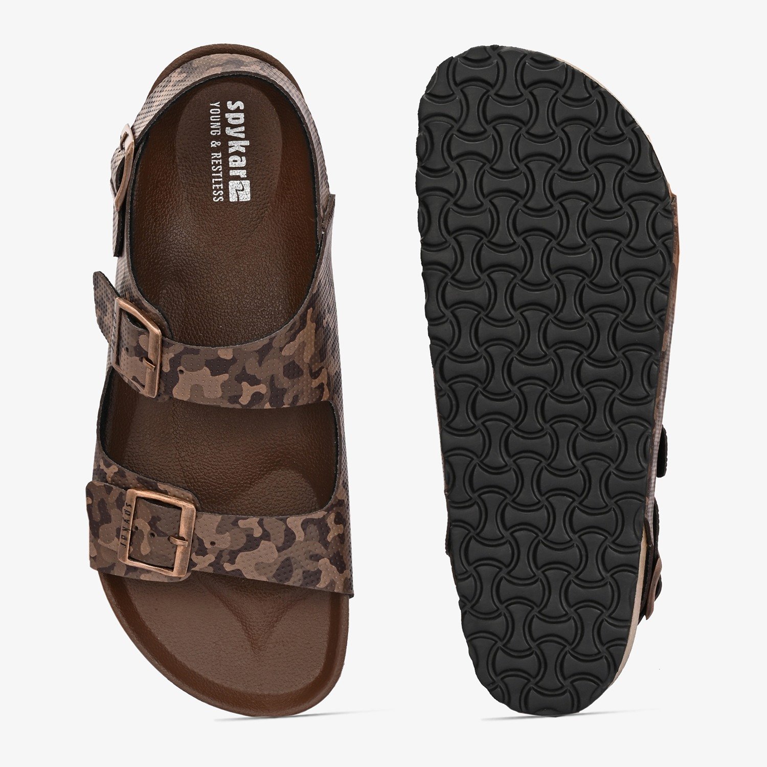 Spykar Remy 2.0 Brown Camo Sandals