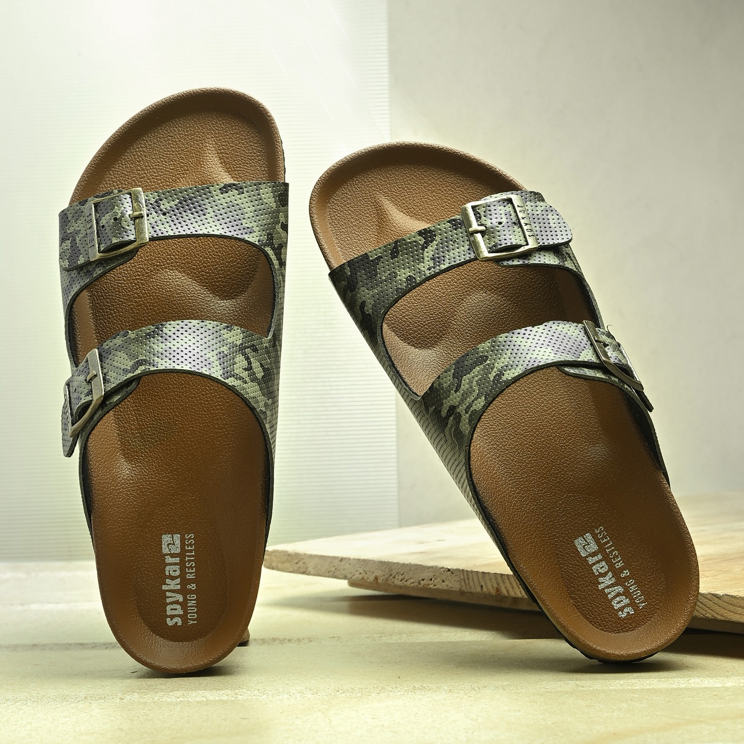 Spykar Remy 2.0 Olive Camo Sandals
