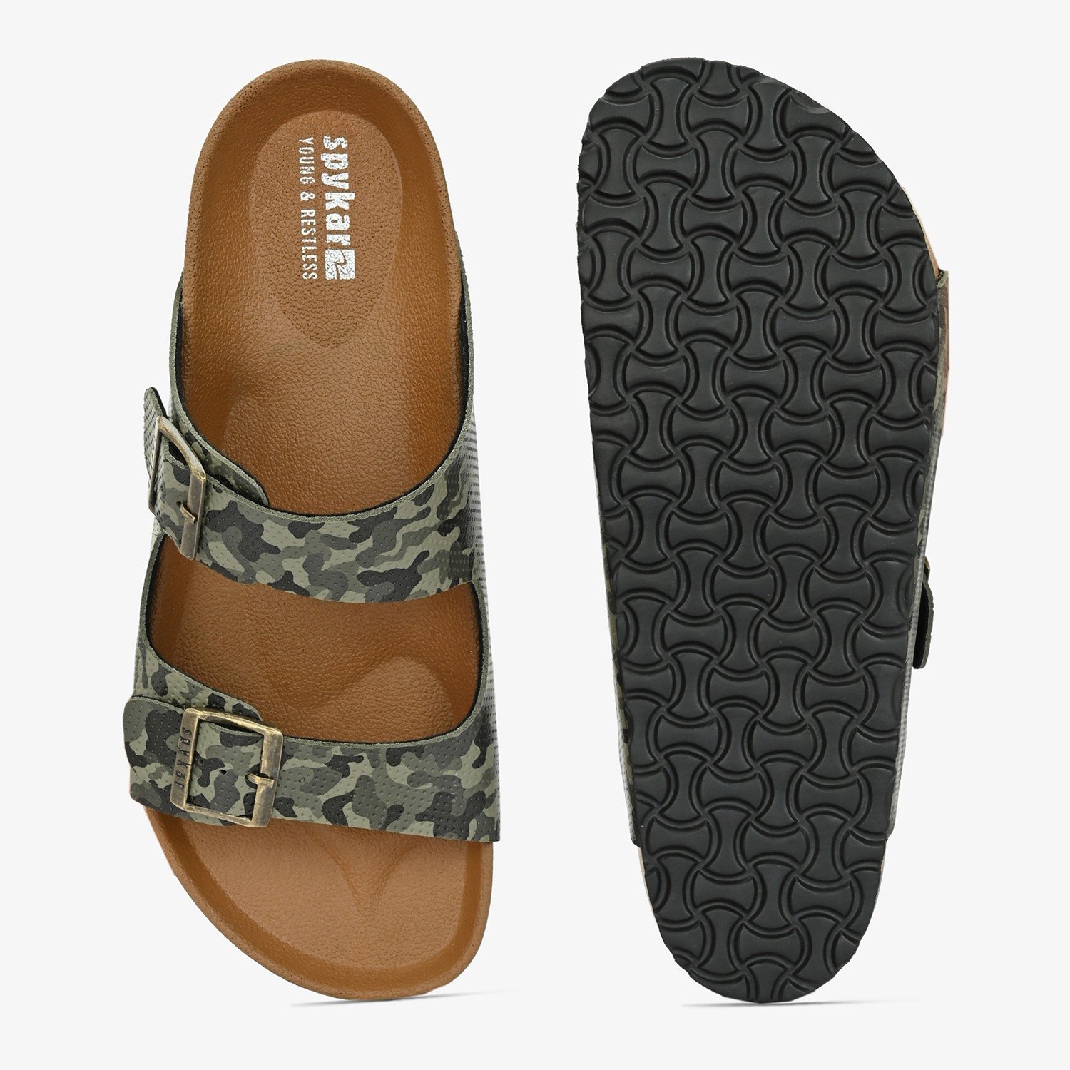 Spykar Remy 2.0 Olive Camo Sandals