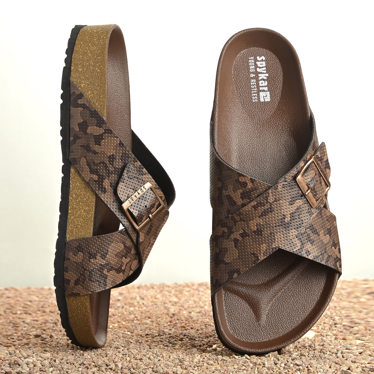 Spykar Empire 2.0 Brown Camo Sandals