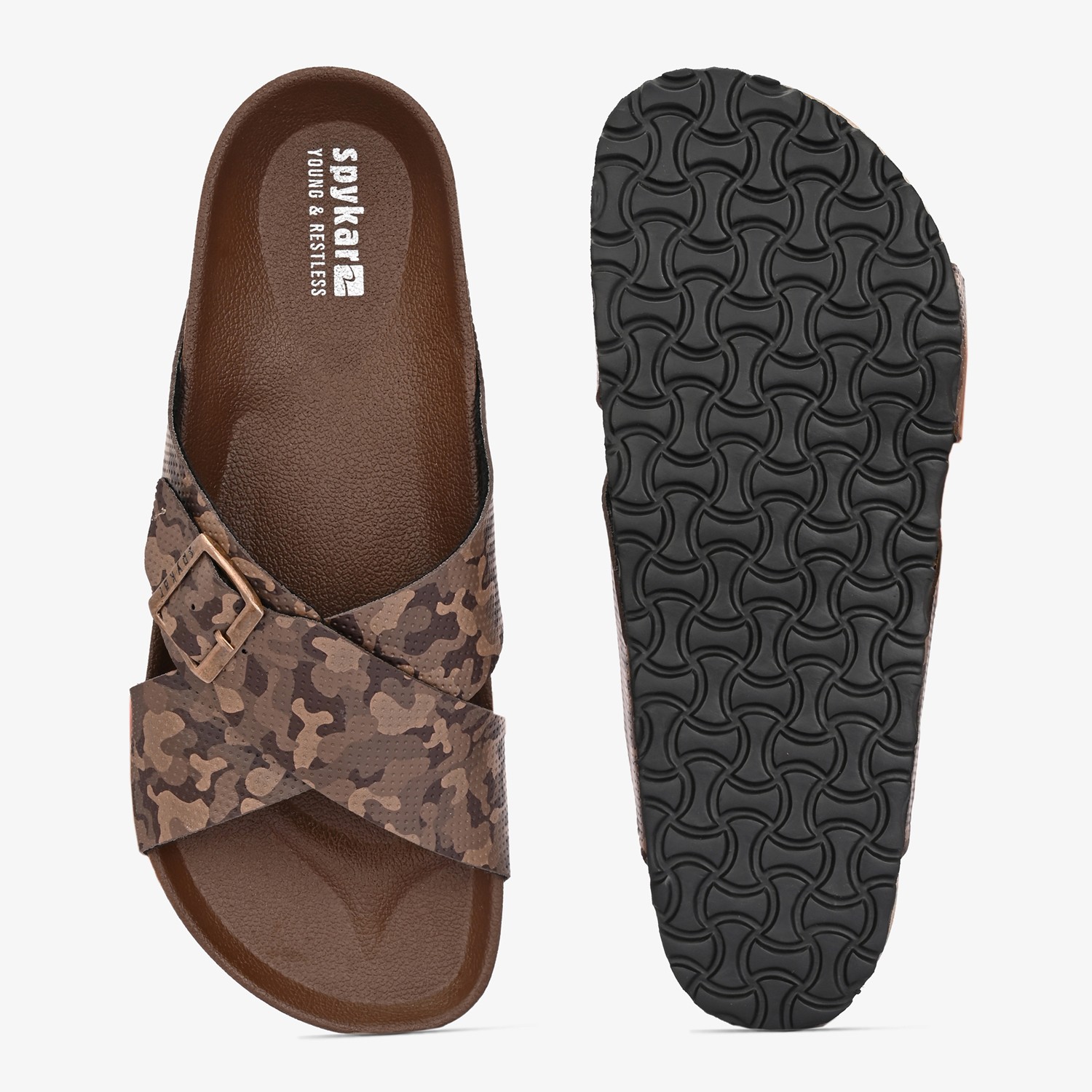 Spykar Empire 2.0 Brown Camo Sandals