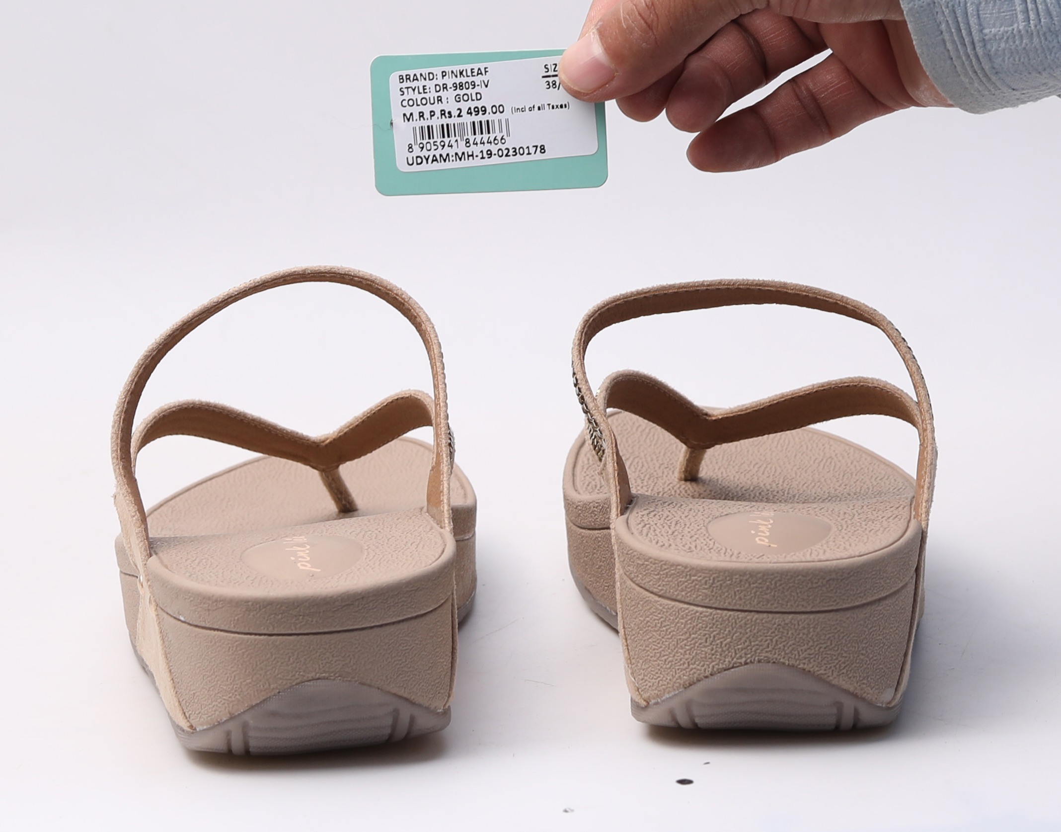 Pinkleaf Women’s Gold Embellished Sandals