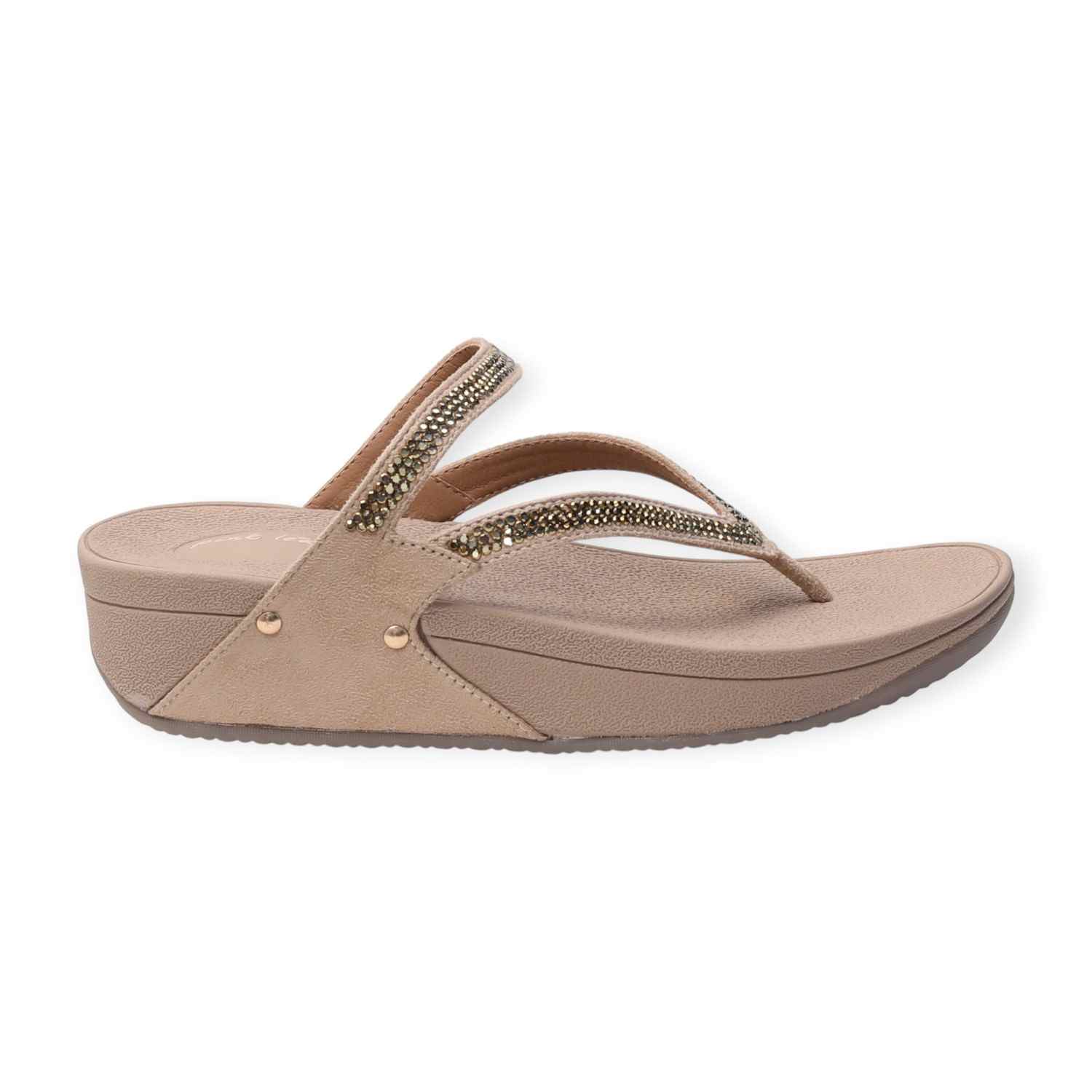 Pinkleaf Women’s Gold Embellished Sandals