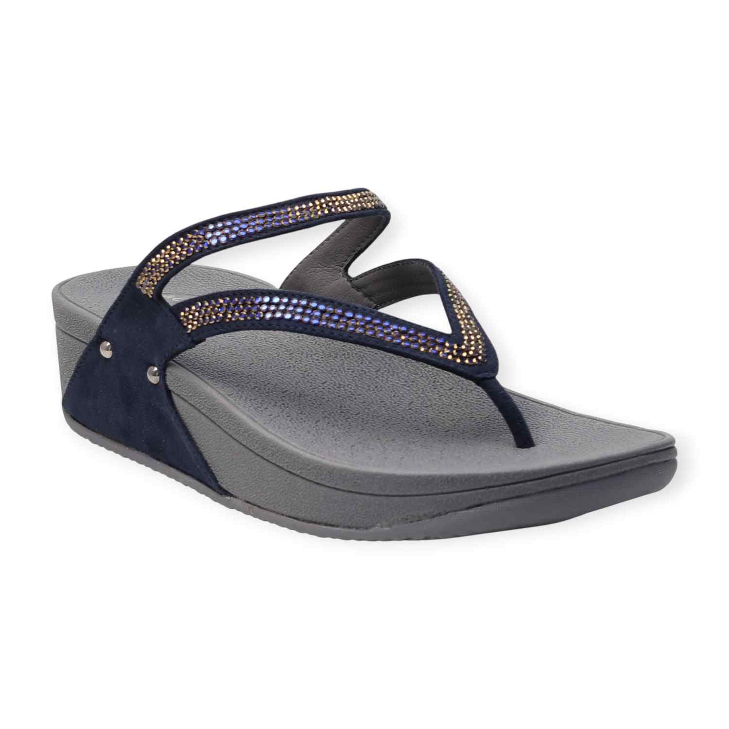 Pinkleaf Women’s Navy Embellished Sandals