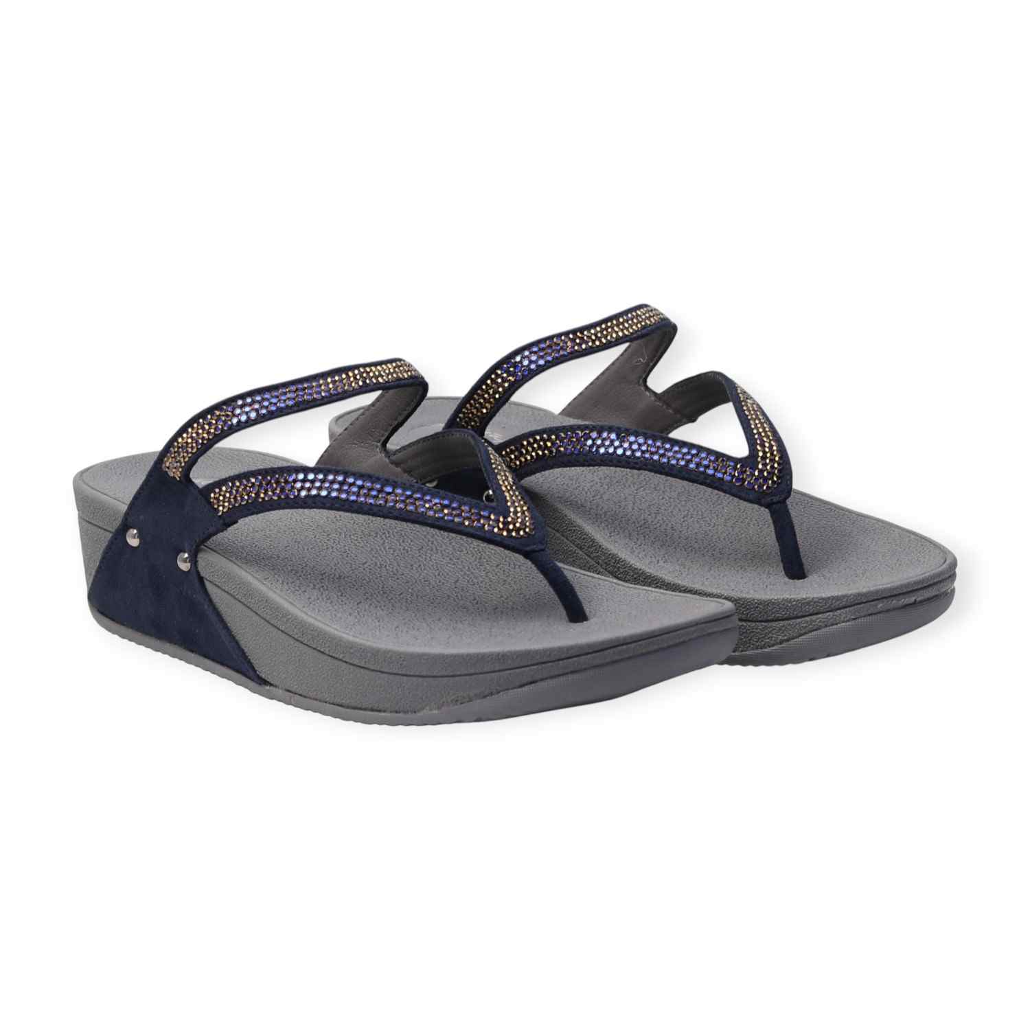 Pinkleaf Women’s Navy Embellished Sandals