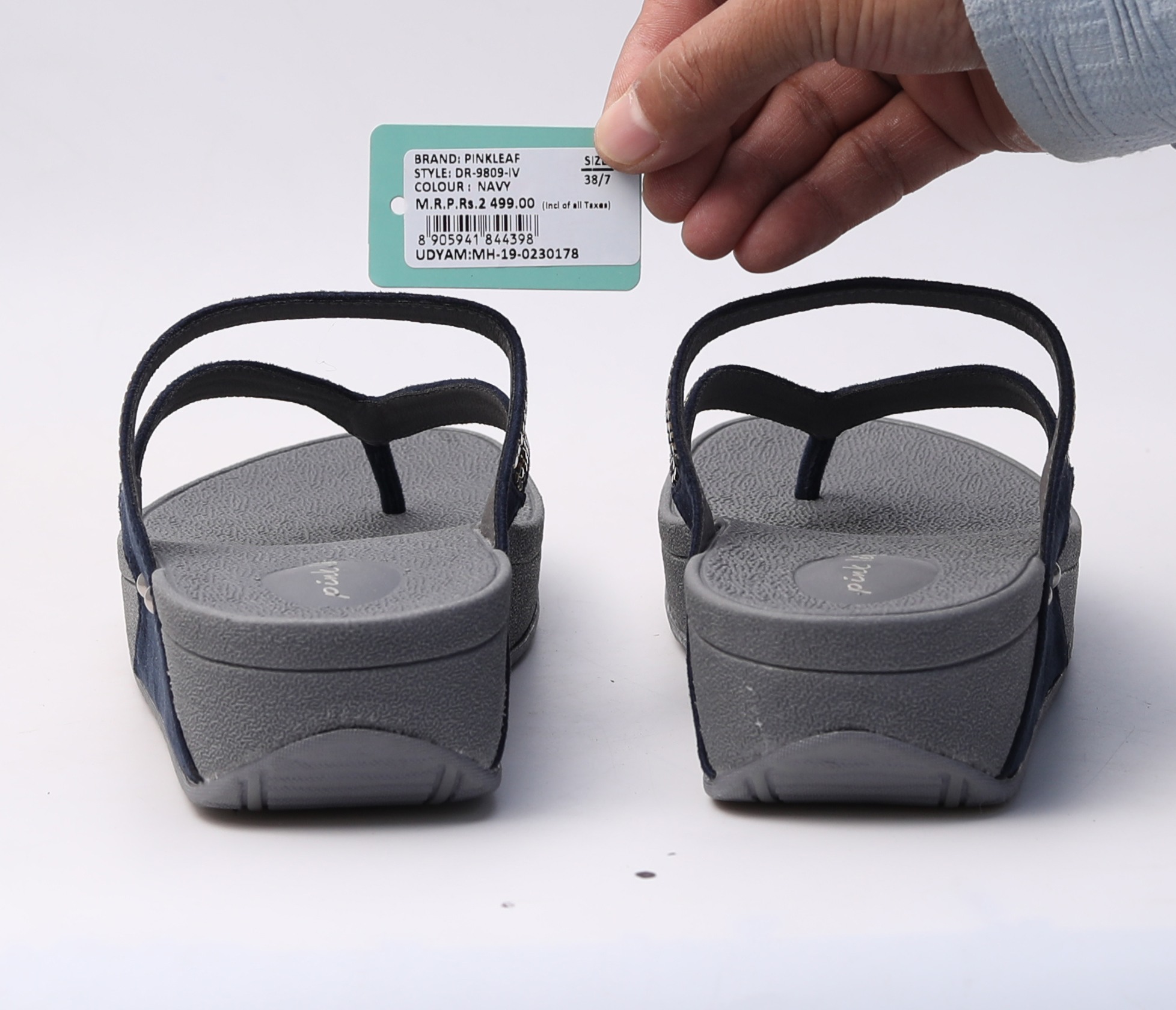 Pinkleaf Women’s Navy Embellished Sandals