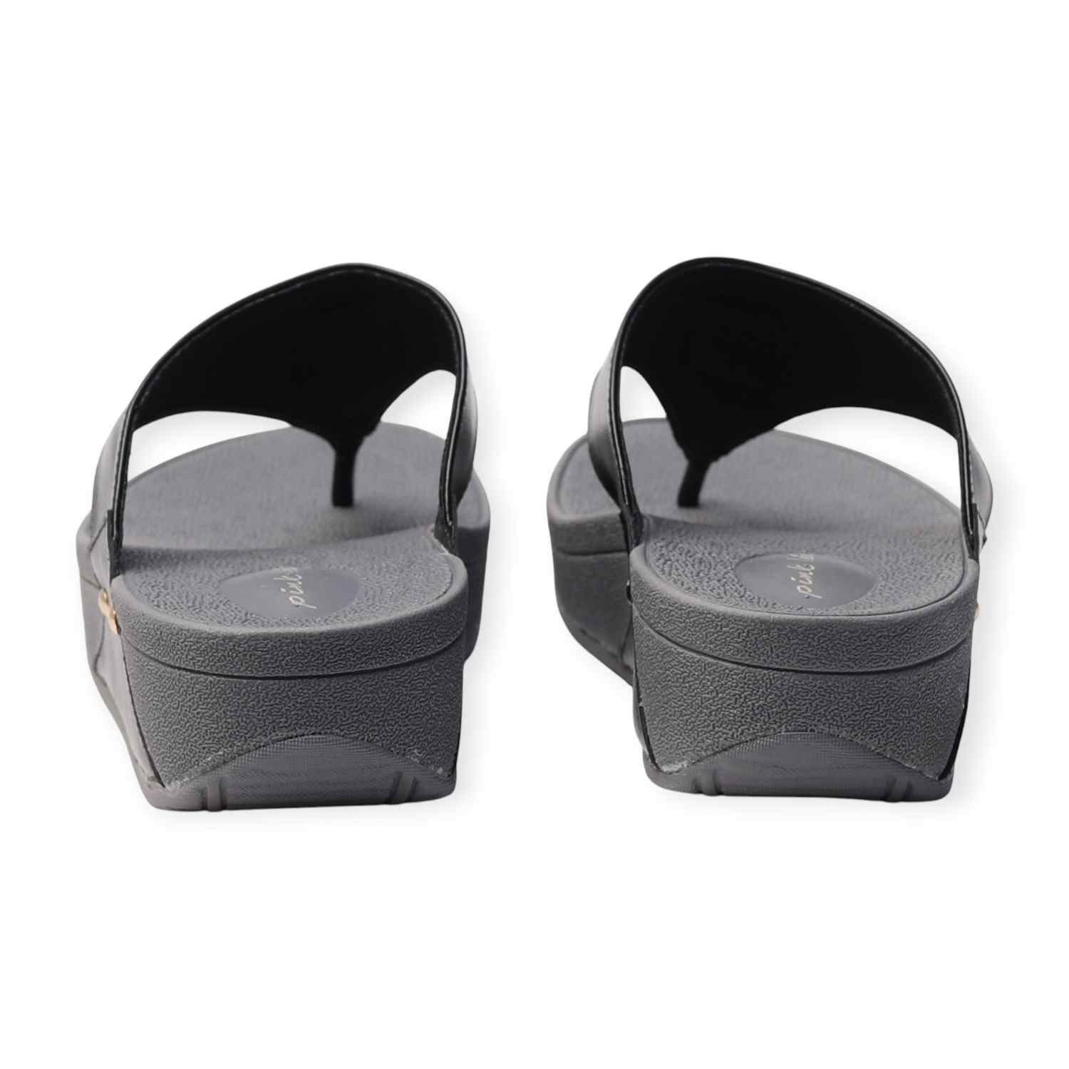 Pinkleaf Women’s Black Metallic Sandals