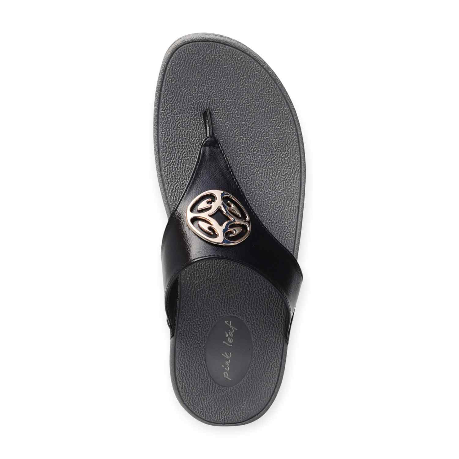 Pinkleaf Women’s Black Metallic Sandals